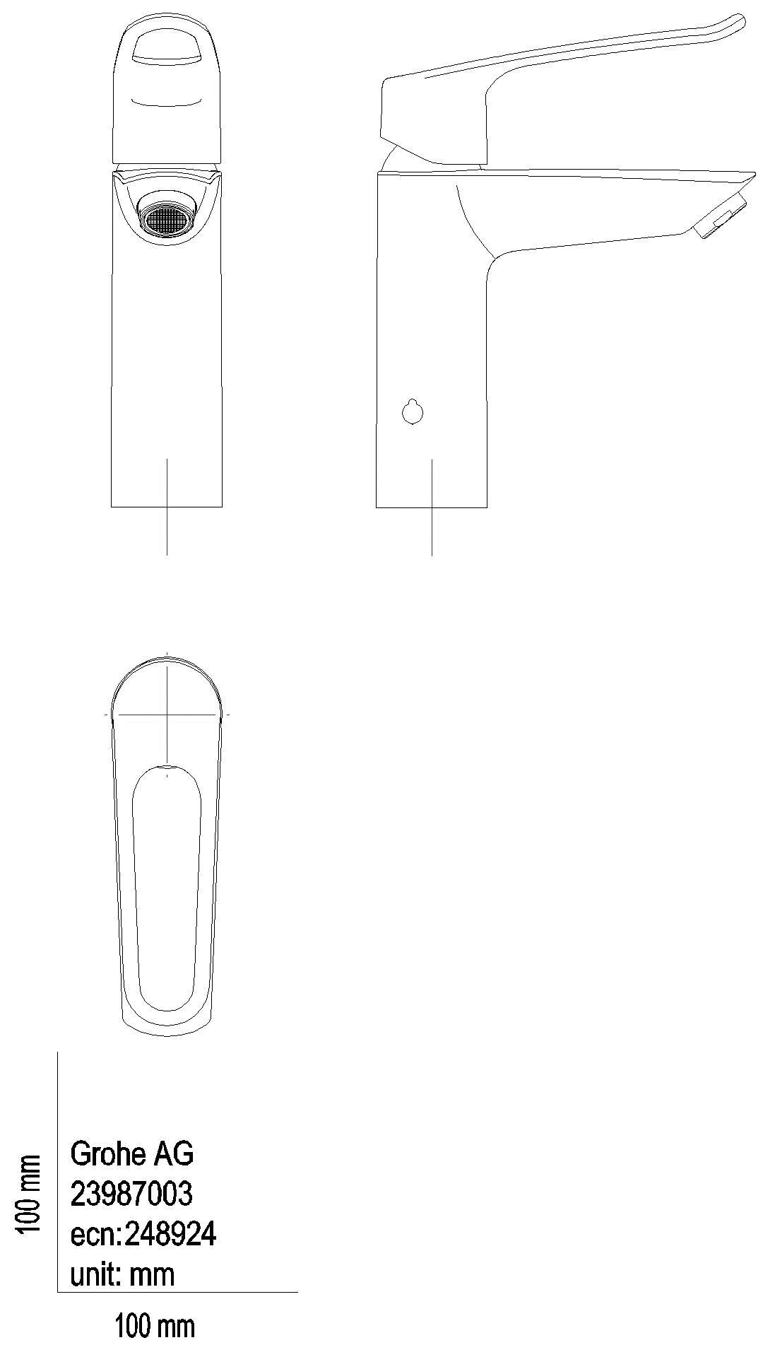 GROHE - GROHE EH-WT-Batterie Eurosmart 23987_3 M-Size Verbrühschutz offener Hebel chrom