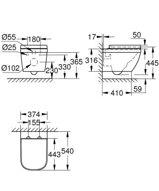 GROHE EuroKeramik Wand-Tiefspül-WC GROHE - GROHE EuroKeramik Wand-Tiefspül-WC