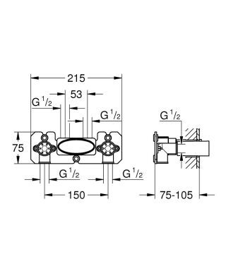 Grohtherm SmartControl Unterputz-Einbaukörper für Thermostat GROHE - Grohtherm SmartControl Unterputz-Einbaukörper für Thermostat (HAN: 26449000)