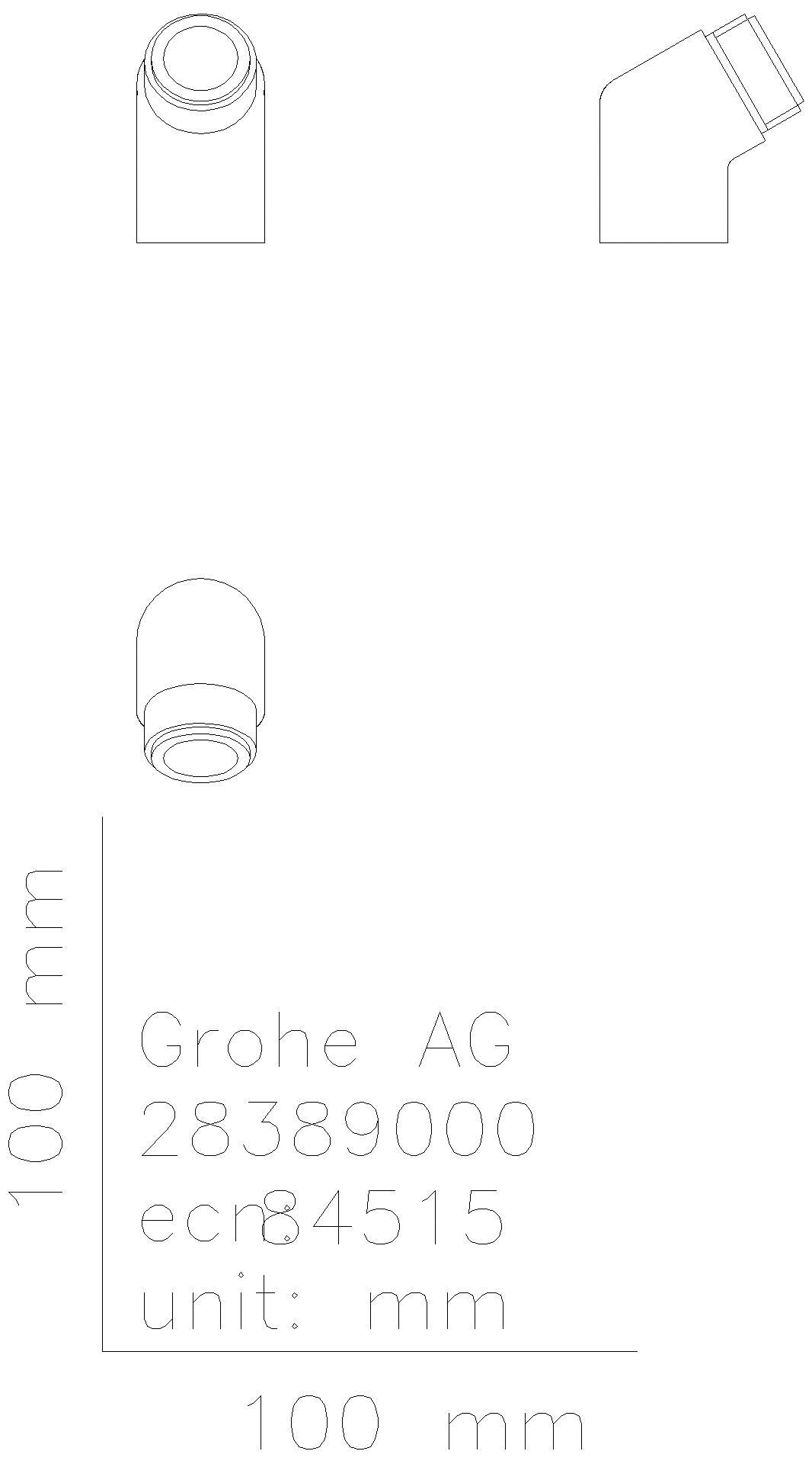 GROHE Adapter Rainshower Aqua 26893 1/2" x 1/2" für Br.-Halter/-Stange chrom