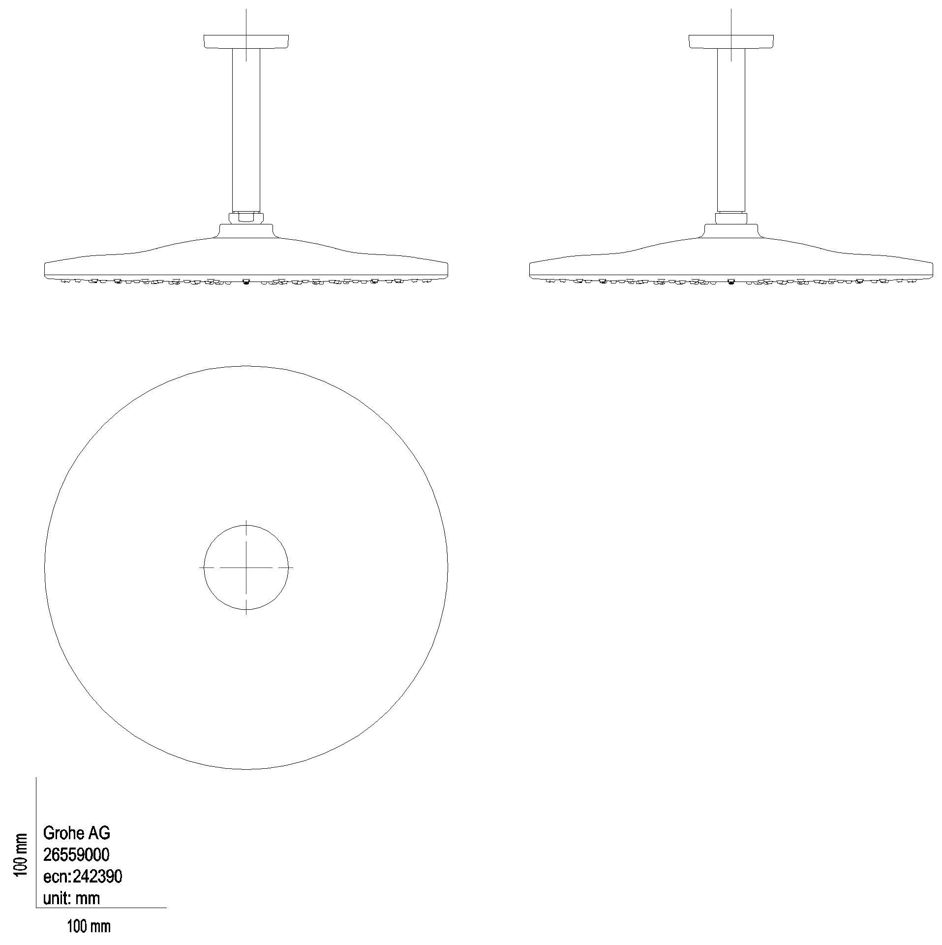 GROHE Kopfbrauseset Rainshower 310 Mono 26560 DA 1 Strahl 7,5l/min cool sunrise