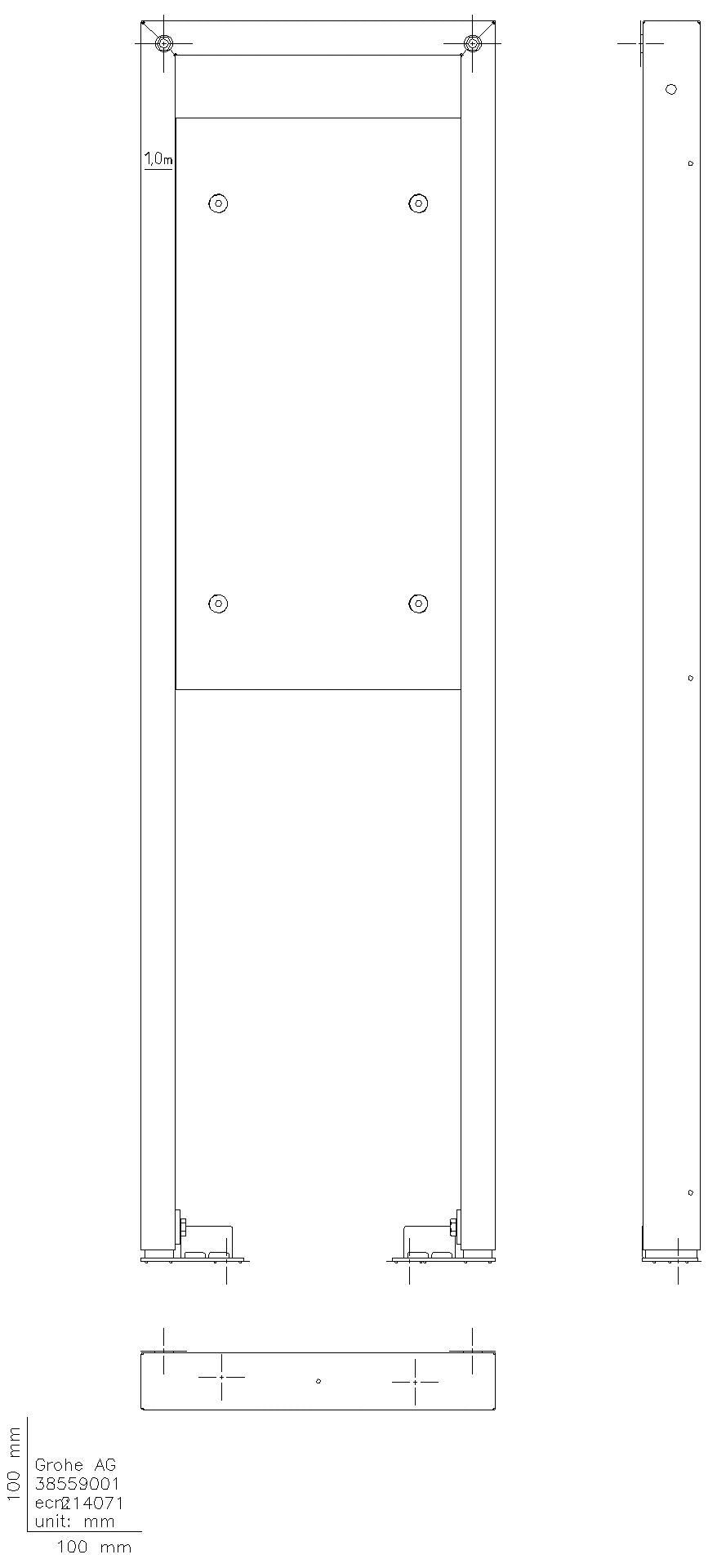 GROHE Halteelement Rapid SL 38559_1 Bauhöhe 1,13 m Breite 0,31 m