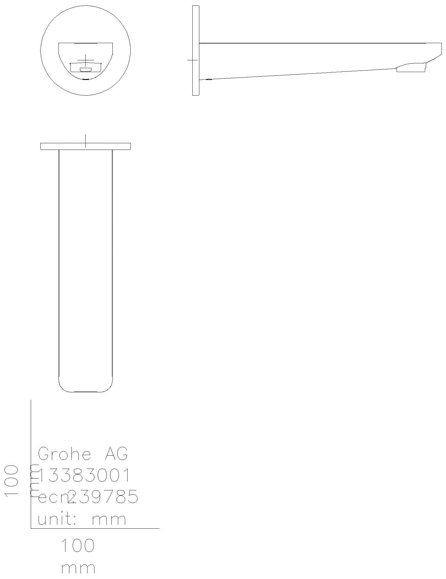 GROHE - GROHE Wanneneinlauf Lineare 13383_1 Wandmontage supersteel