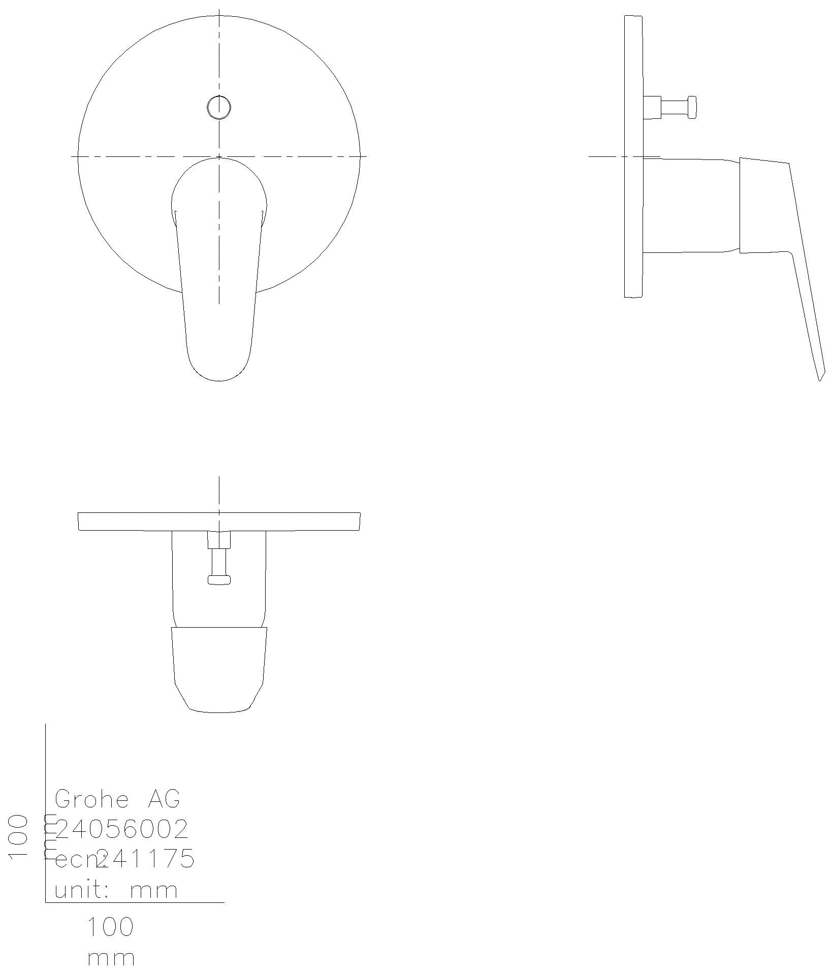 GROHE EH-Wannenbatterie Eurodisc C 24056_2 FMS für Rapido SmartBox chrom