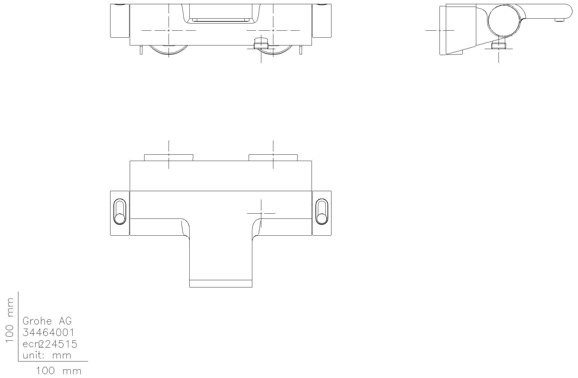 GROHE THM-Wannenbatterie Grohtherm 2000 34464_1 Wandmontage mit Ablage chrom