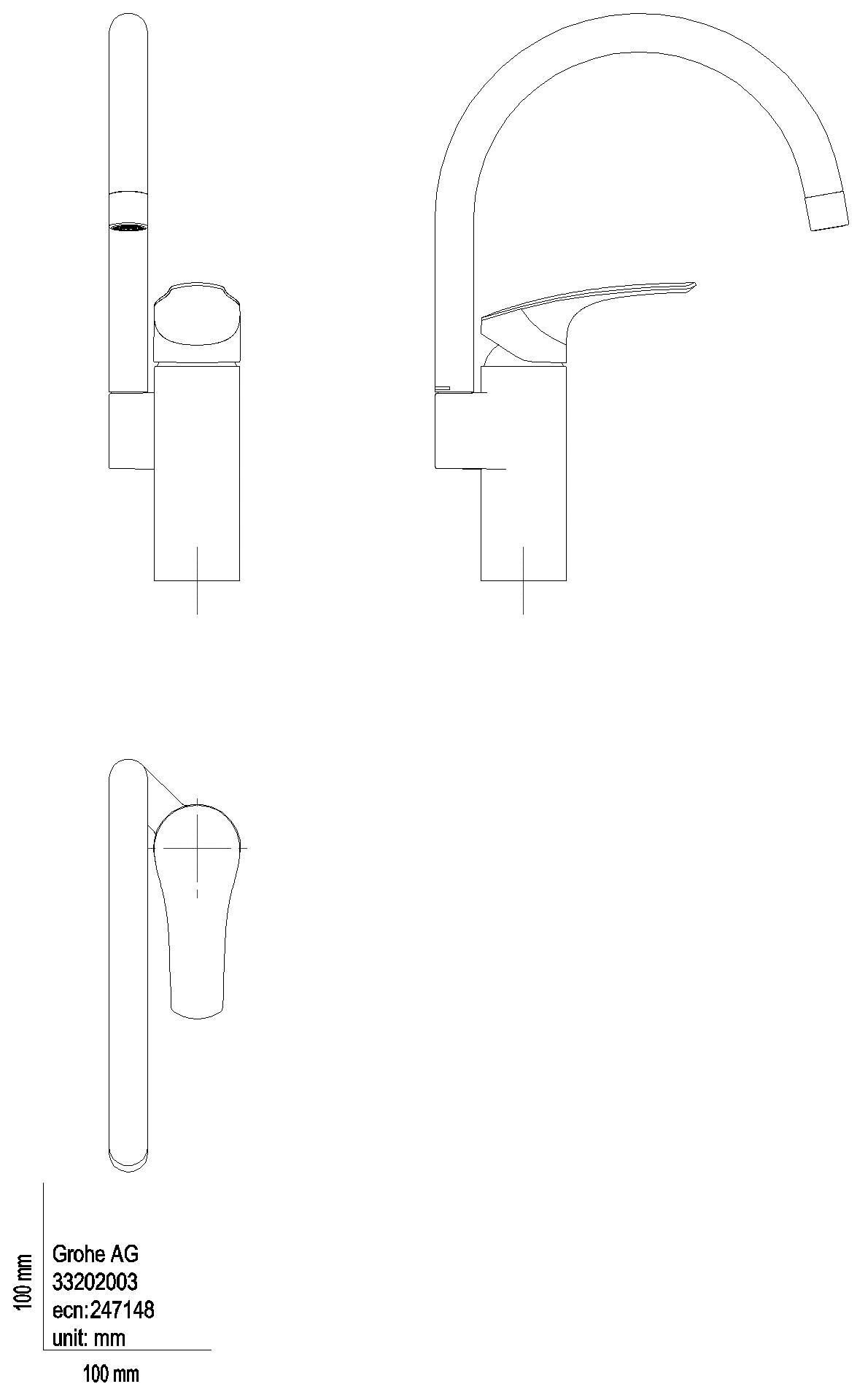 GROHE - GROHE EH-SPT-Batterie Eurosmart 33202_3 hoher Auslauf chrom