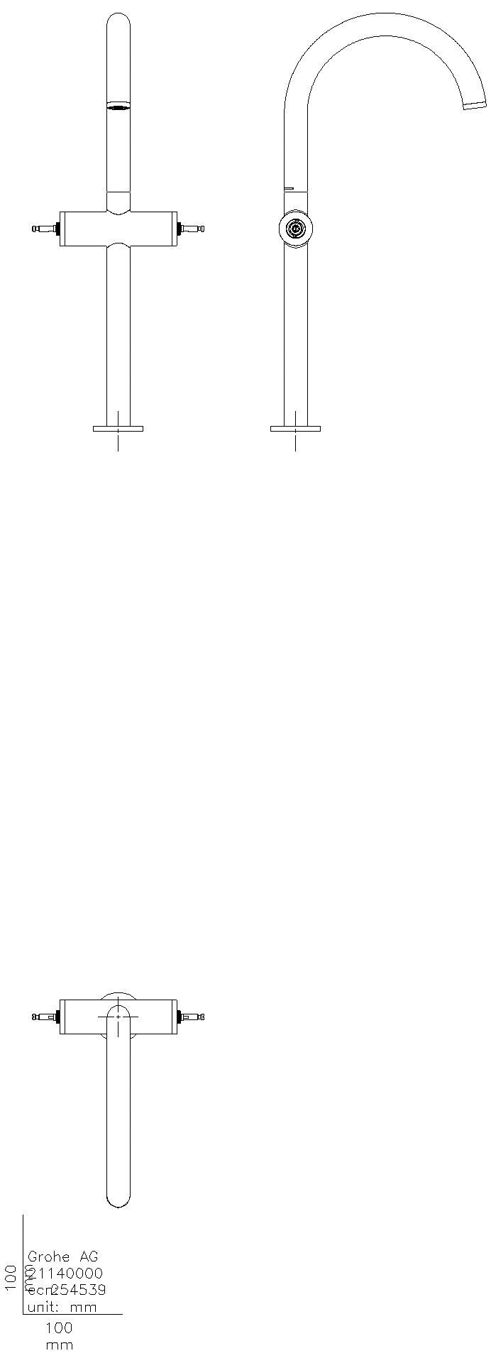 GROHE WT-Einlochbatt. Atrio Private C. 21140 XL-Size für Hebelgriffe chrom