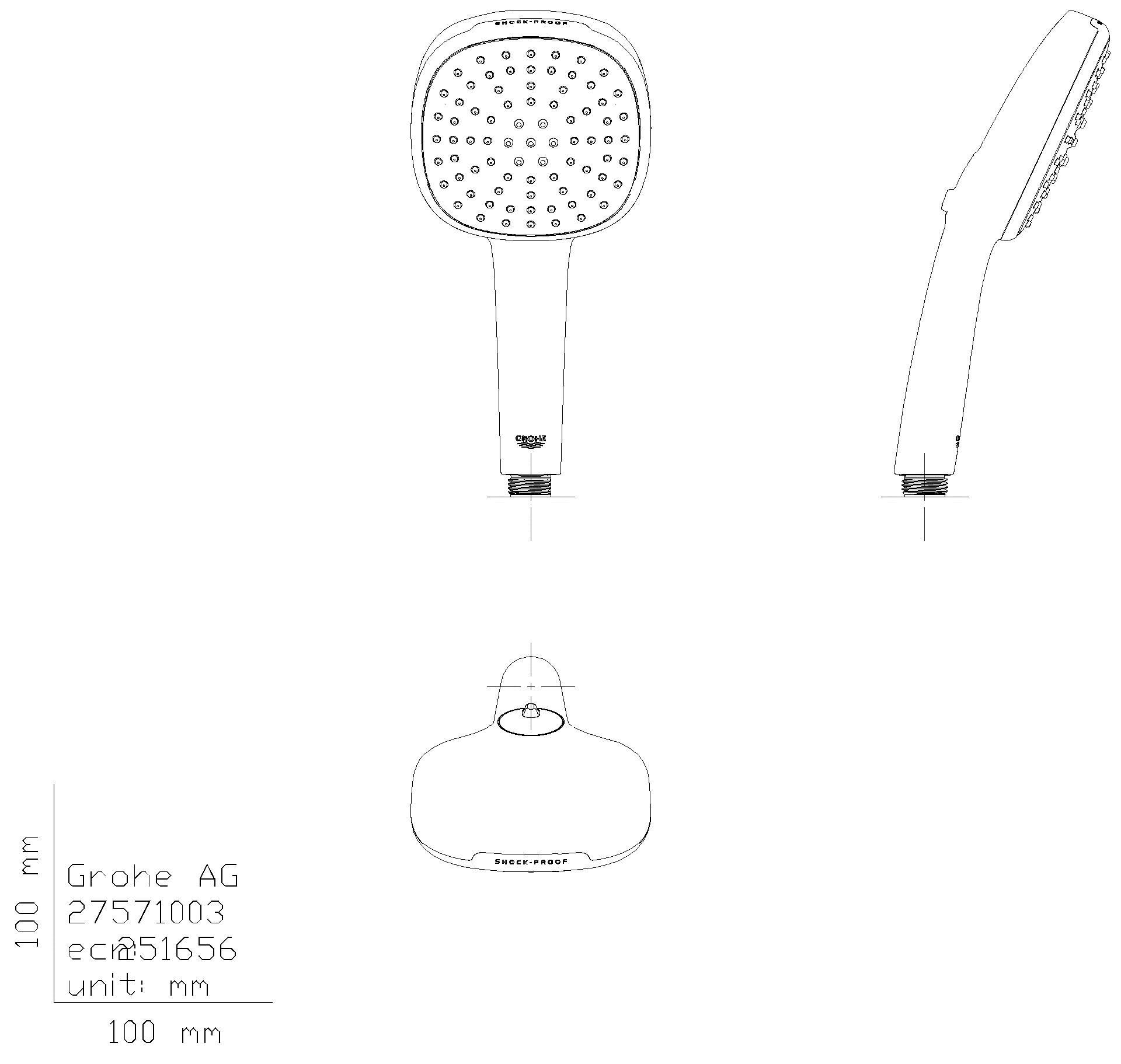 GROHE Handbrause Tempesta Cube 110 26746_3 2 Strahlarten 7,4l chrom