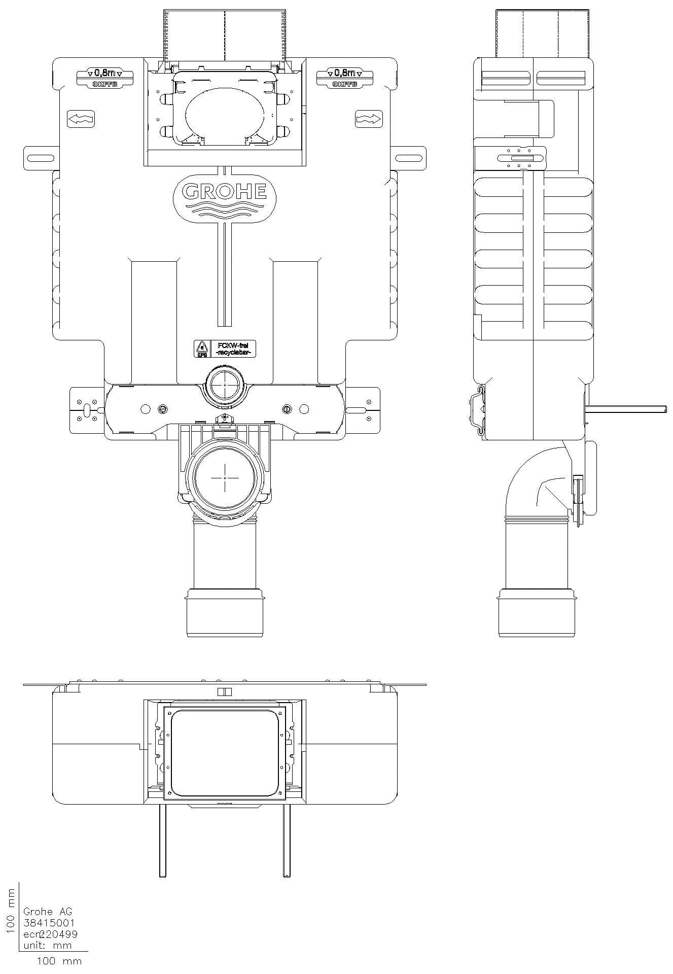 GROHE WC-Element Uniset 38415_1 BH 0,82m SPK 6-9l Betätigung vorn/oben