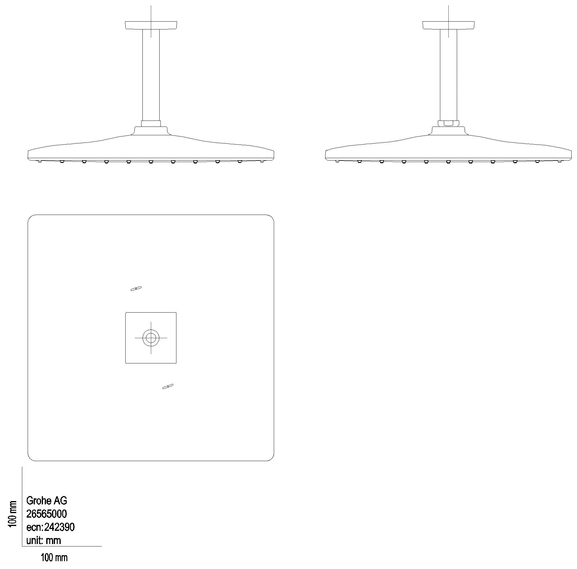 GROHE Kopfbrauseset Rainshower 310 Mono Cube 26566 DA 142mm 1 Strahl 7,5l/min chrom