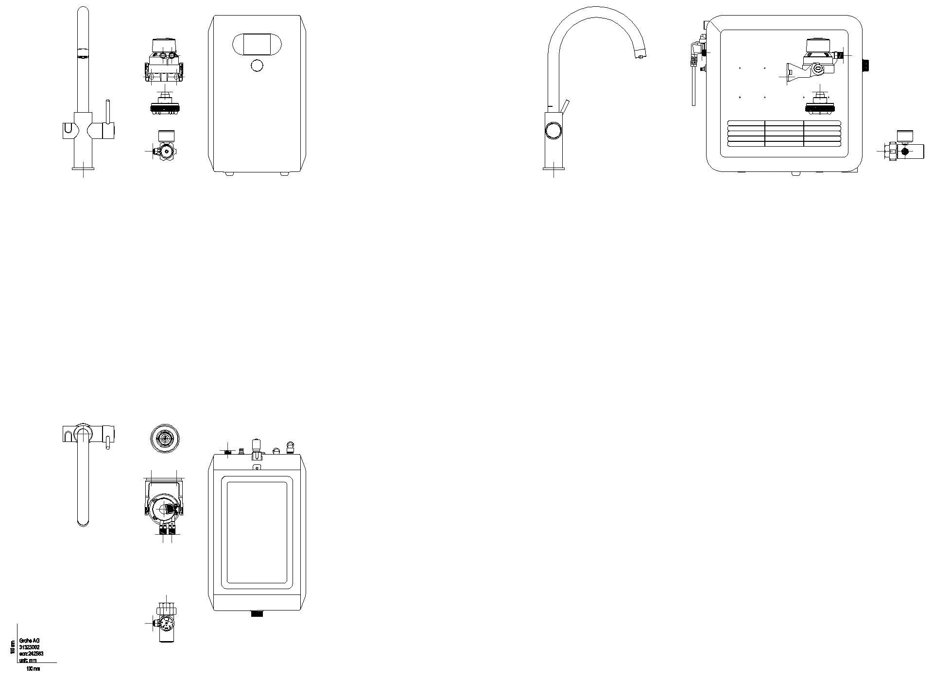 GROHE EHM-Set GROHE Blue Professional 31323_2 C-Auslauf BT/WIFI supersteel