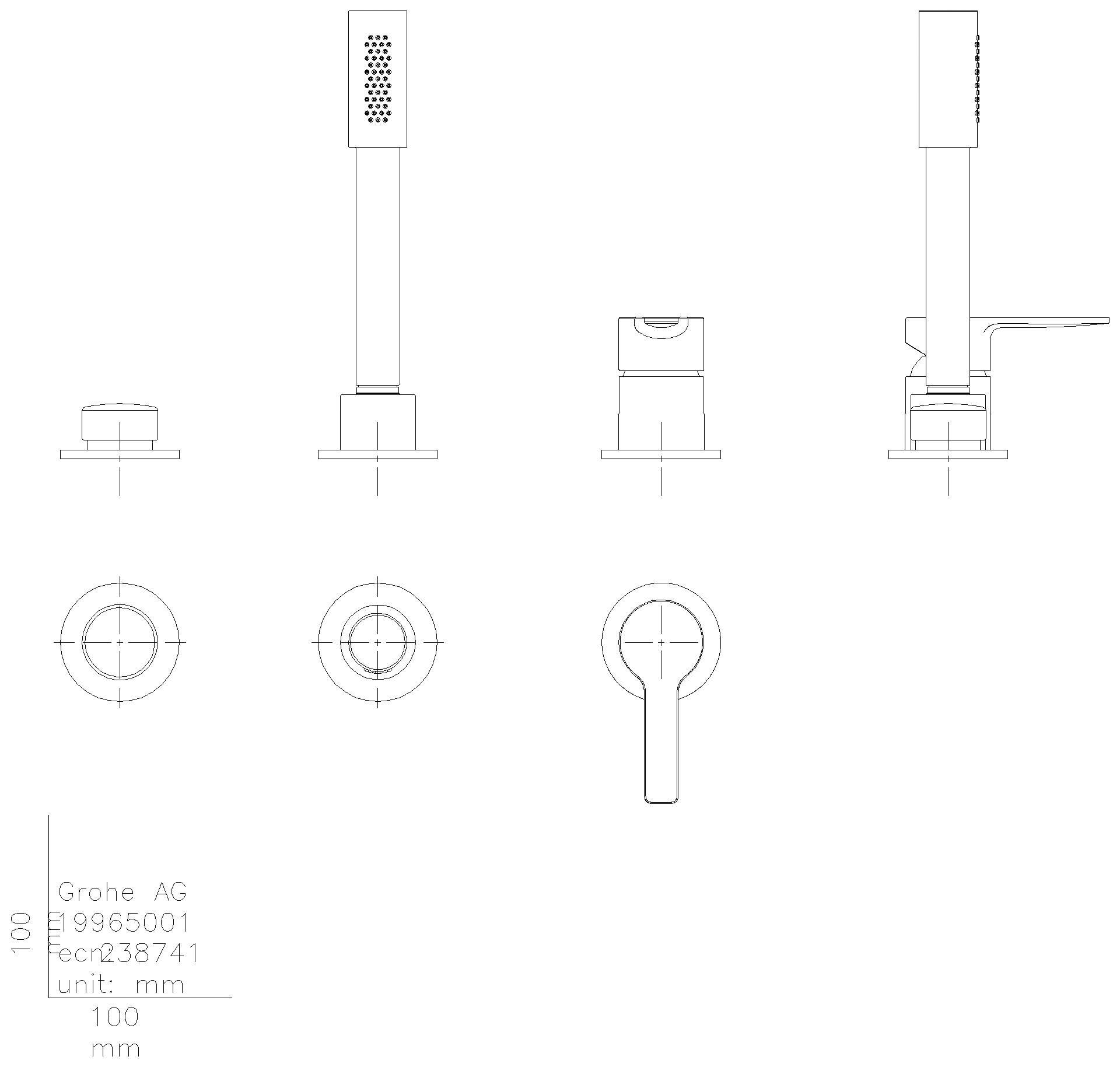 GROHE 3-Loch-EH-Wannenkombination Lineare 19965_1 chrom