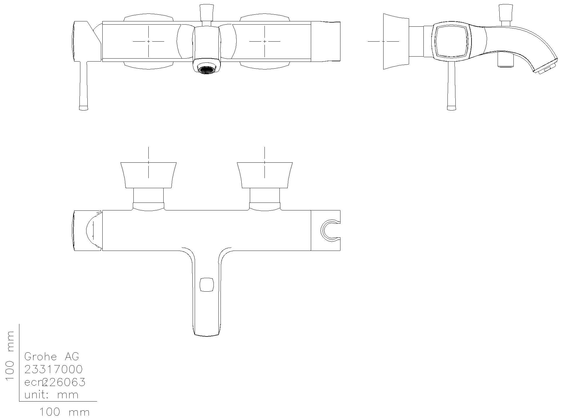 GROHE Einhand-Wannenbatterie Grandera 24374 Wandmontage chrom