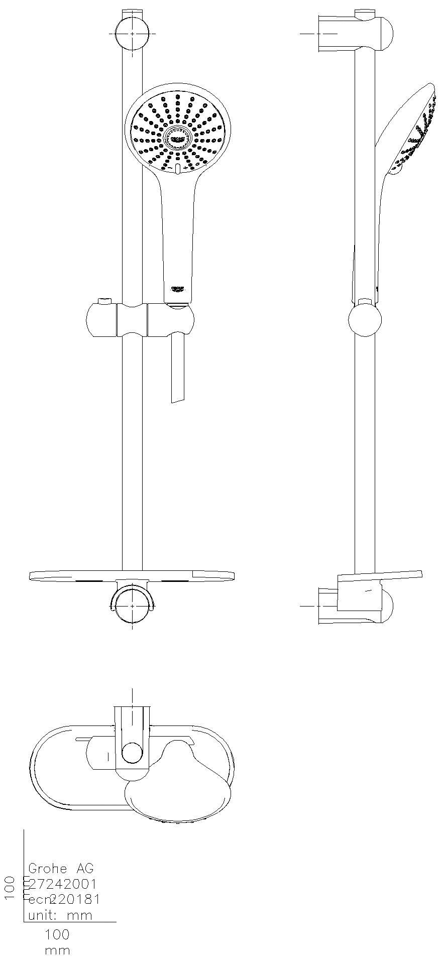 GROHE Brausegarnitur Euphoria 110 Duo 27242_1 600mm 9,1l Seifenschale chrom