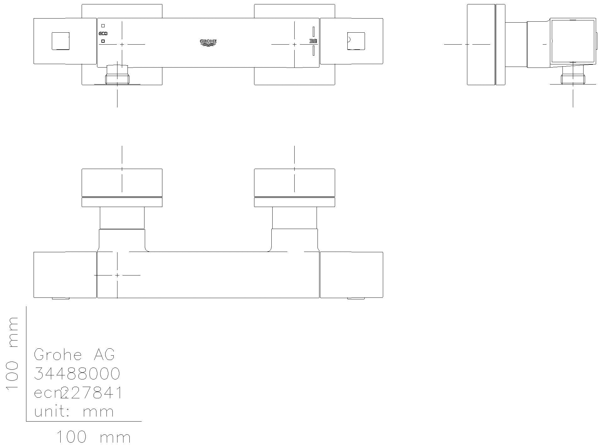 GROHE THM-Brausebatterie Grohtherm Cube 34488 eigensicher chrom
