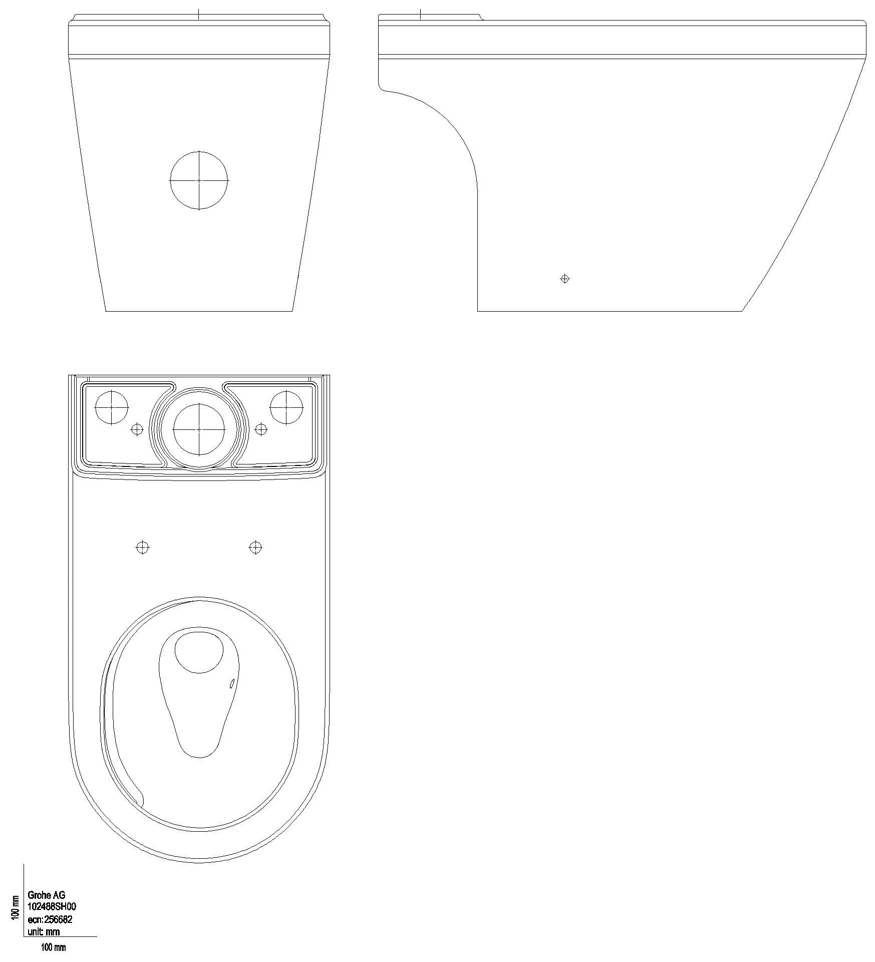 GROHE Stand-WC-Kombination Euro Keramik 102488 Abgang universal alpinweiß