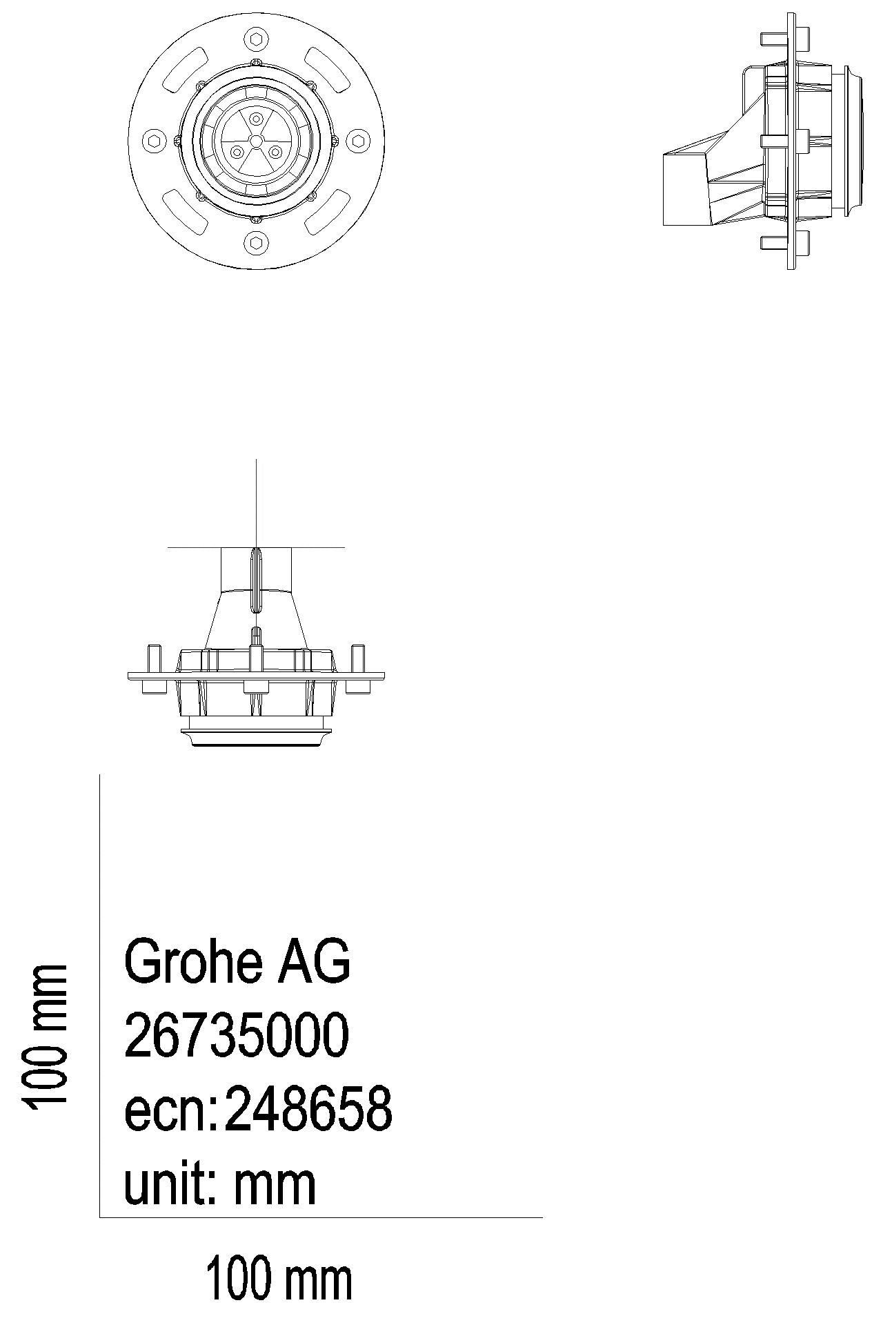 GROHE Deckenbr.Funktionseinheit RSH Aqua 104989 Sprühnebel phantom black