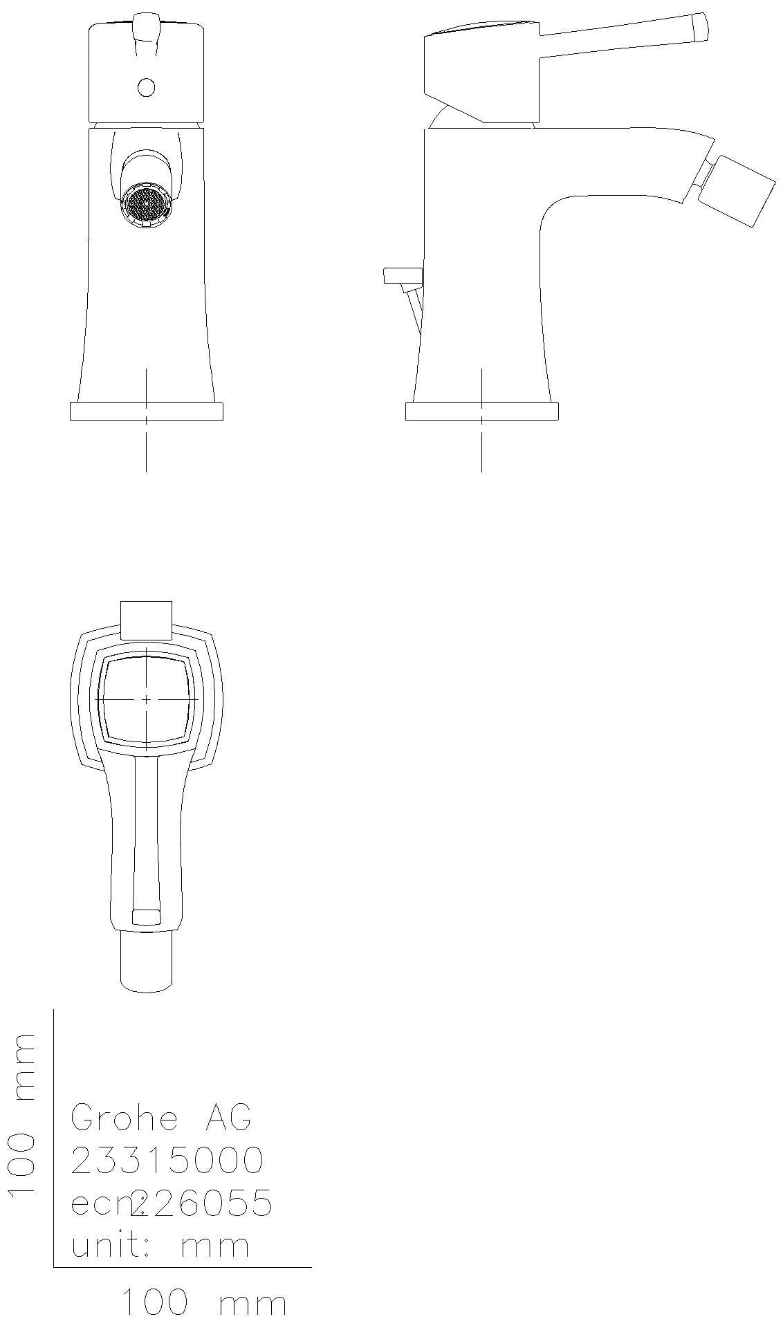 GROHE Einhand-Bidetbatterie Grandera 24372 Zugstangen-Ablaufgarnitur chrom