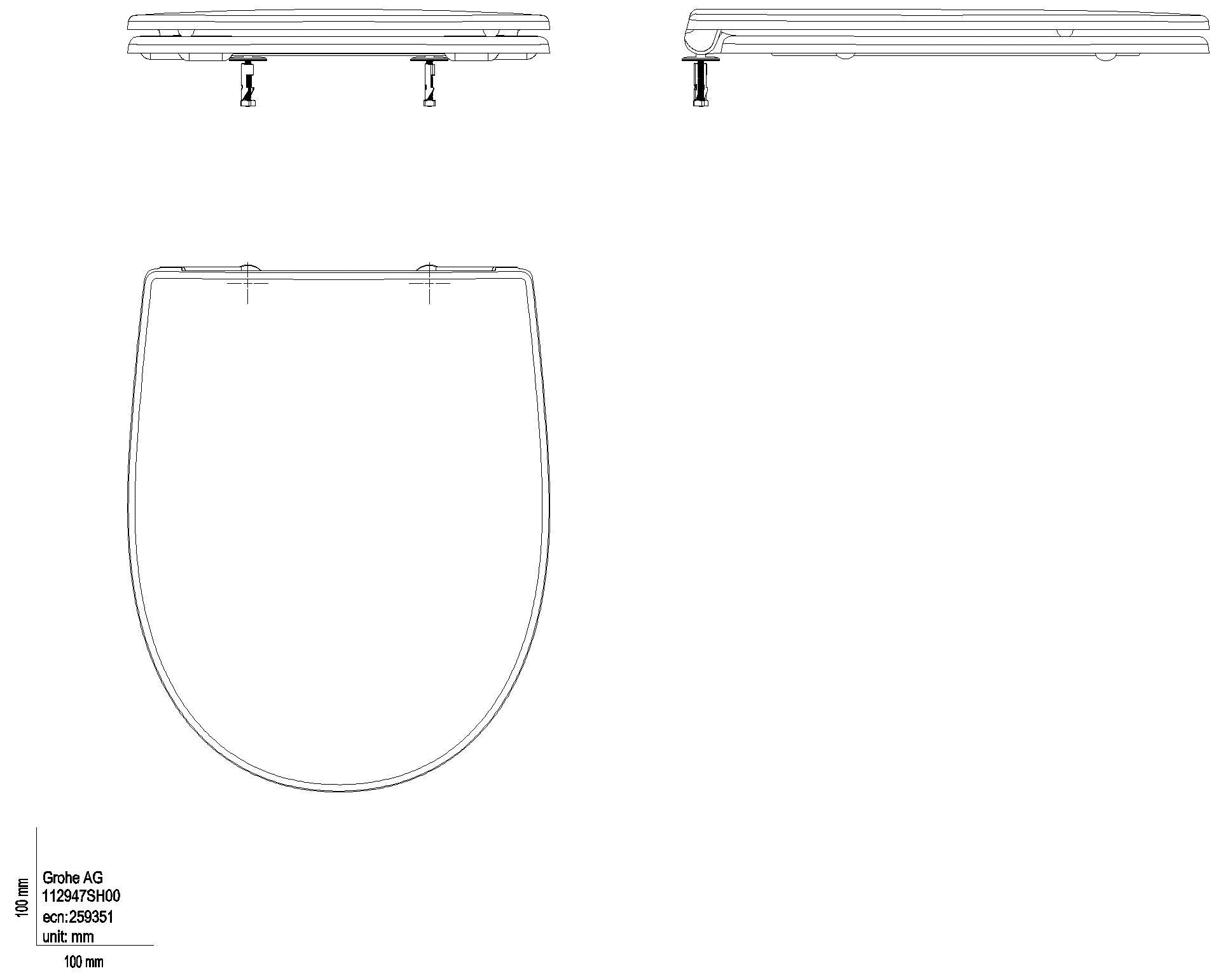 GROHE WC-Sitz Bau Keramik 112947 mit Deckel flach alpinweiß