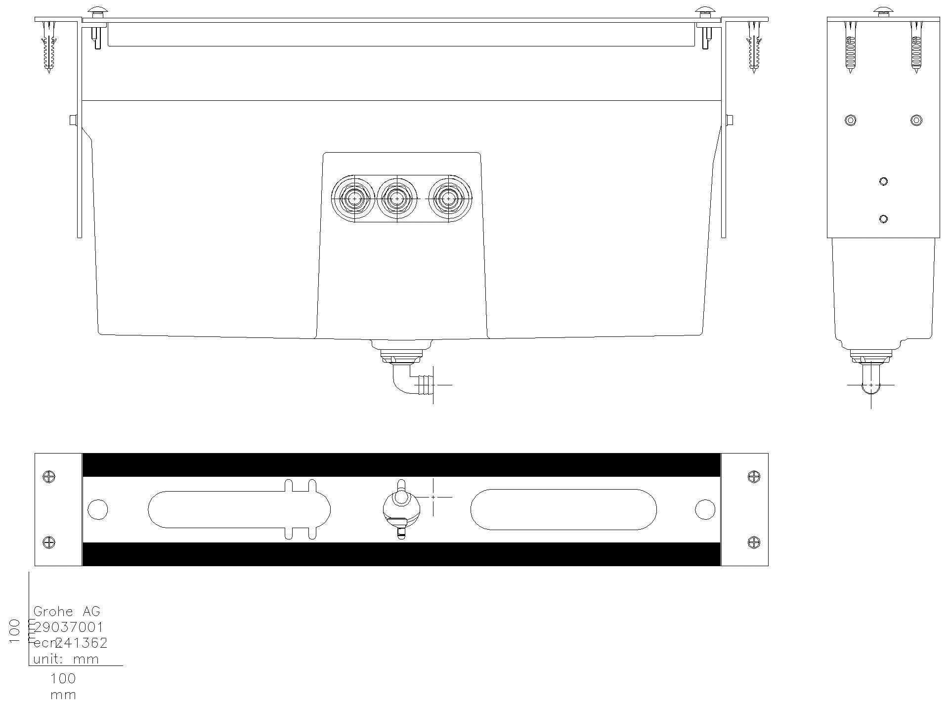 GROHE 4/5-Loch-Wannenkombination Unterbau 29037_2 Fliesenbankmontage DIN18534:2017