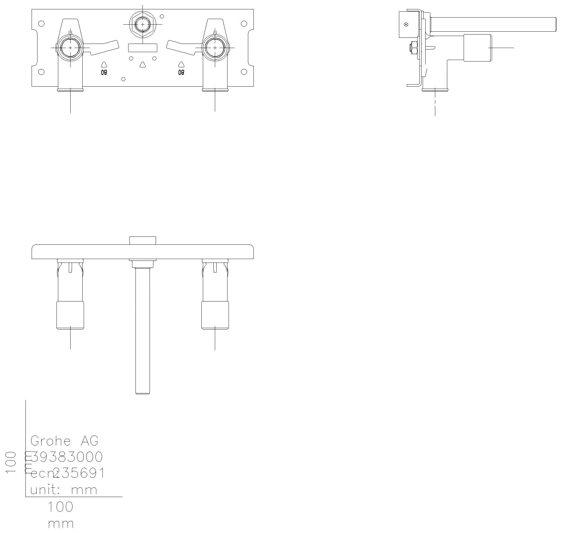 GROHE - GROHE Thermostat-Rohbauset 39383 für Waschtisch-Wand-Thermostate