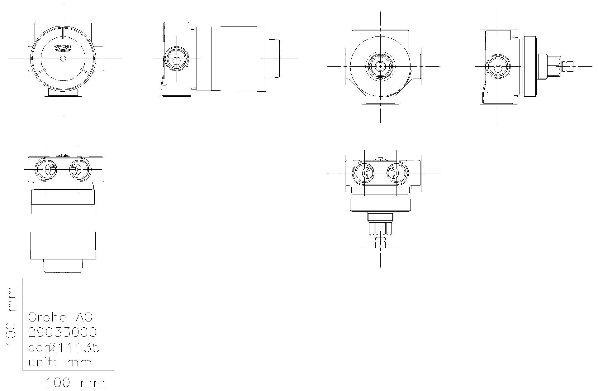 GROHE 5-Wege-Umstellung 29033 UP-Einbaukörper DN 15