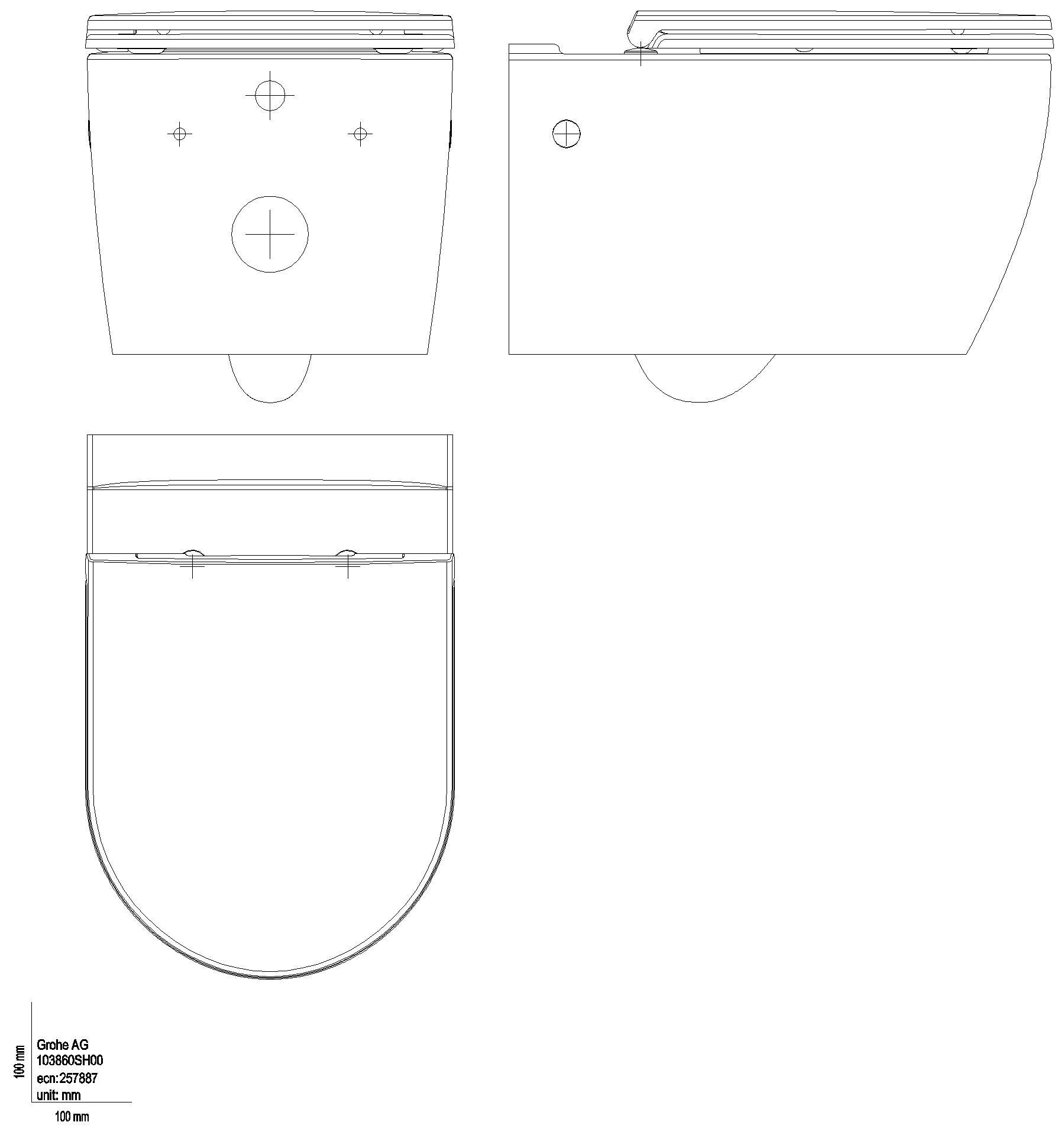 GROHE - GROHE Wand-Tiefspül-WC Set Bau Keramik 103860 mit WC Sitz alpinweiß