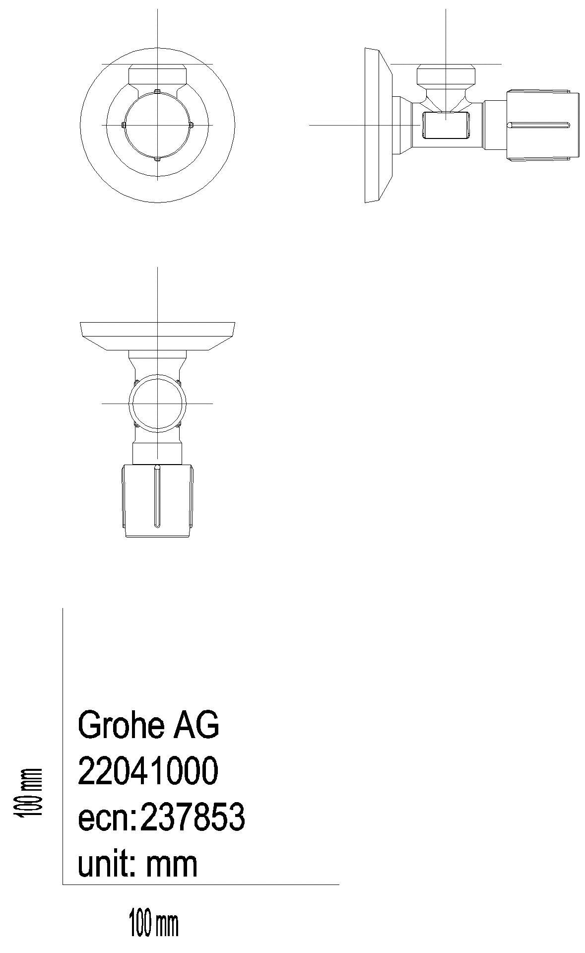 GROHE Eckventil 22041_1 1/2"x1/2" langer Schubschaft supersteel