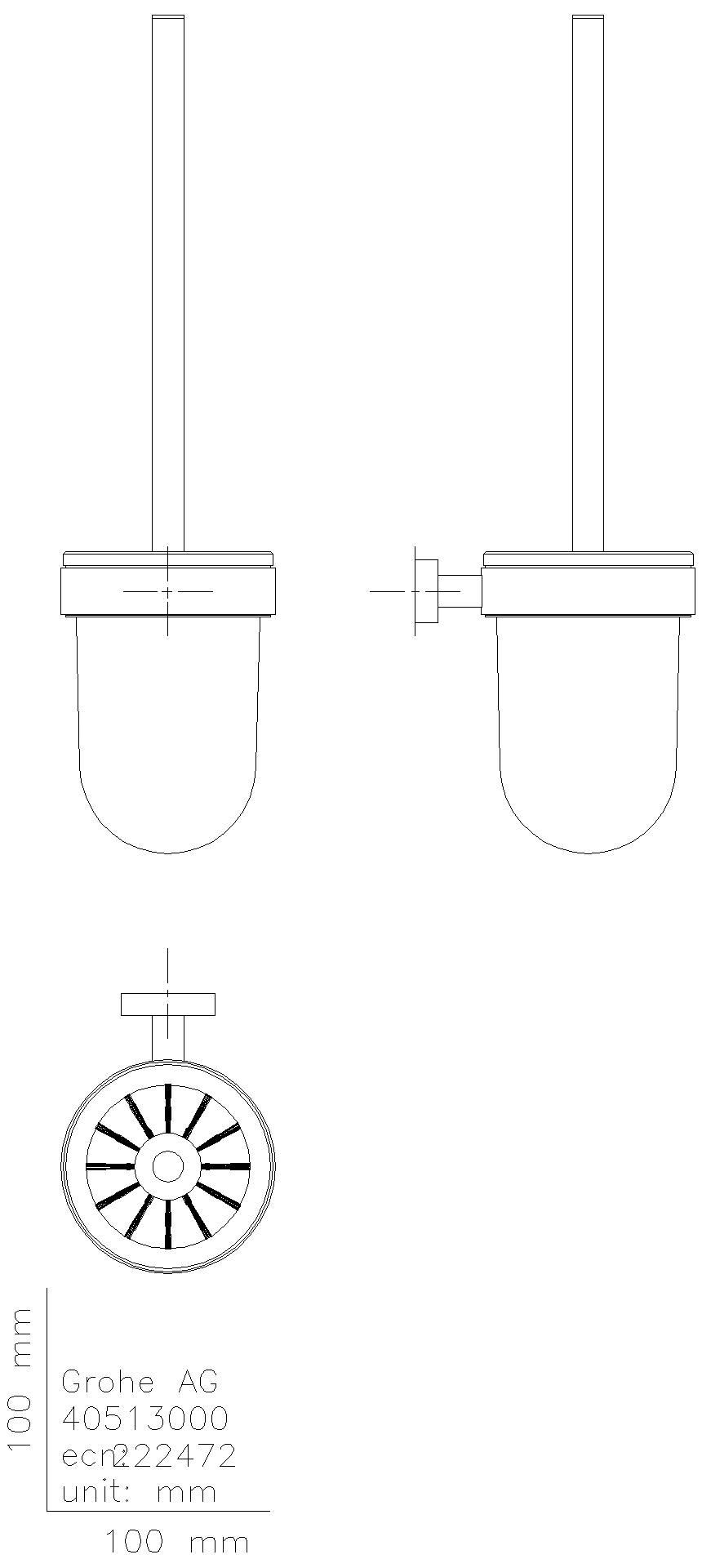 GROHE - GROHE WC-Bürstengarnitur Essentials Cube 40513_1 Wandmontage Metall supersteel