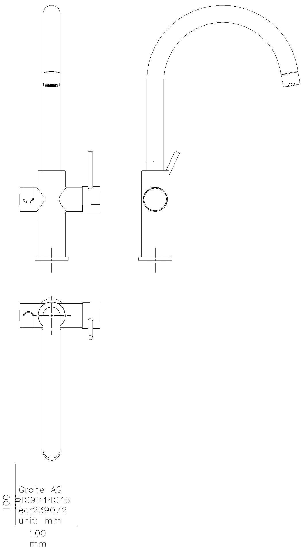 GROHE Armatur und Boiler GROHE Red Duo 30083_1 M-Size C-Auslauf velvet black