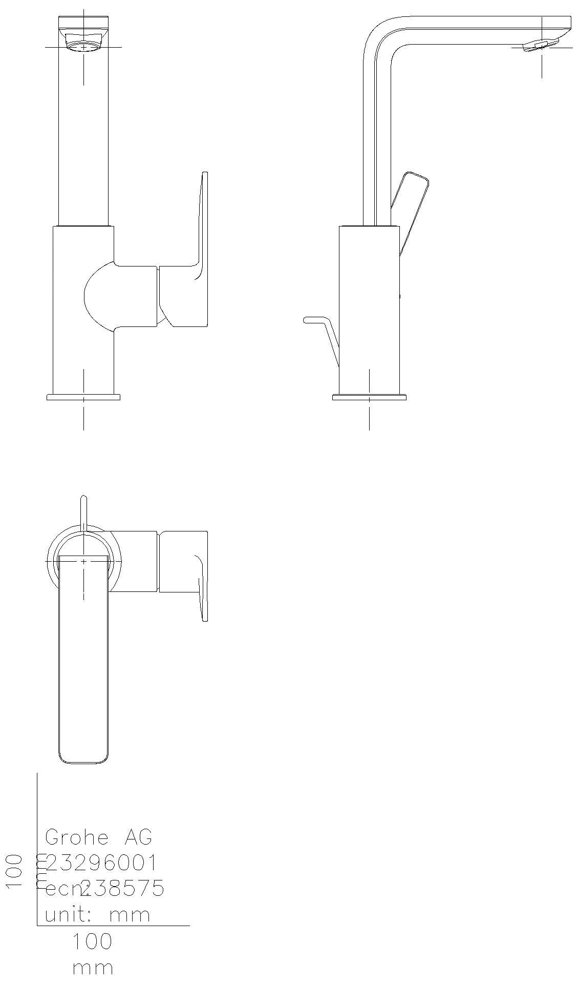 GROHE Einhand-Waschtischbatterie Lineare 23296_1 L-Size supersteel
