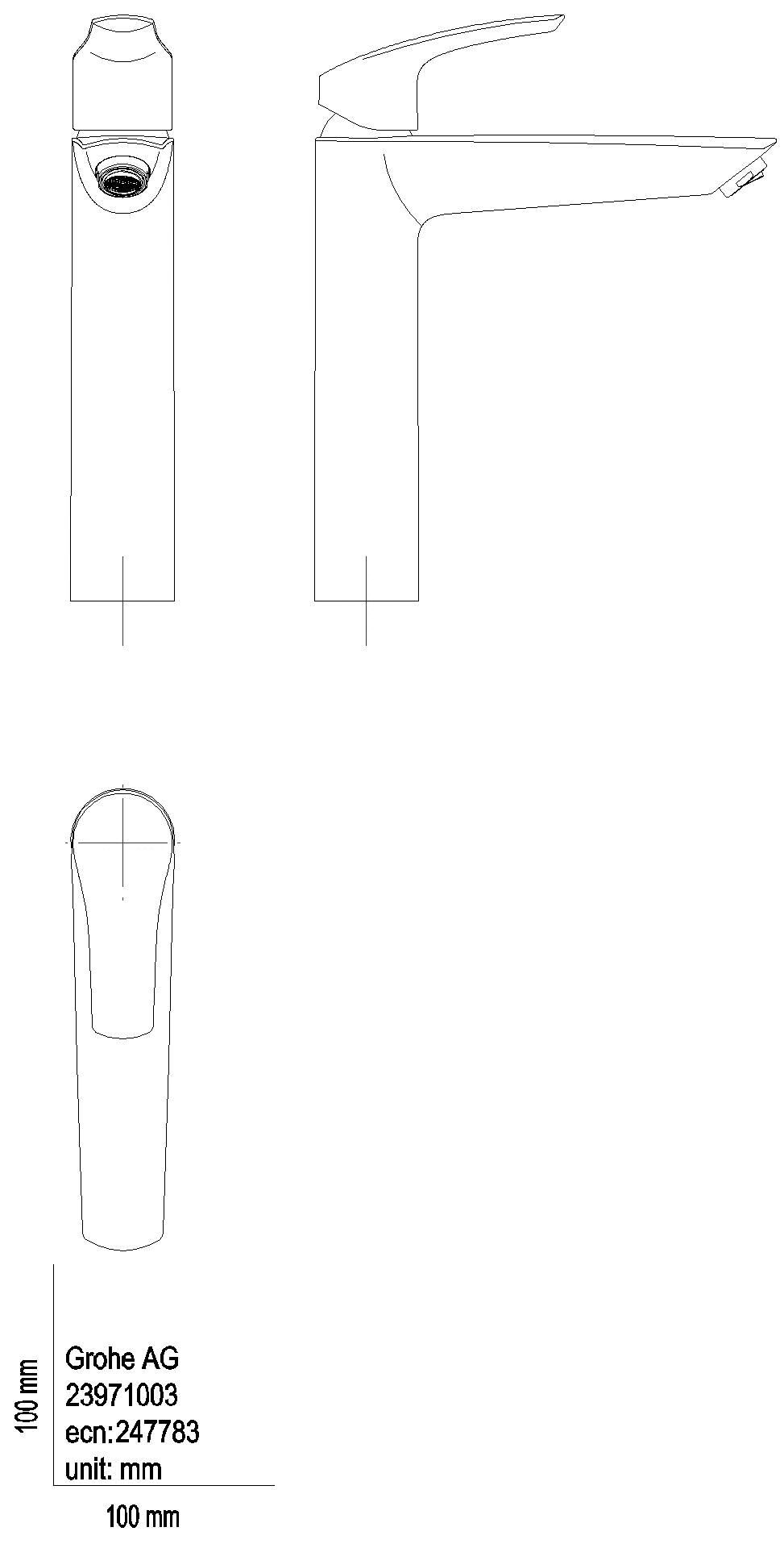 GROHE - GROHE WT-Batterie Eurosmart 24164_3 XL-Size glatter Körper MST kalt chrom