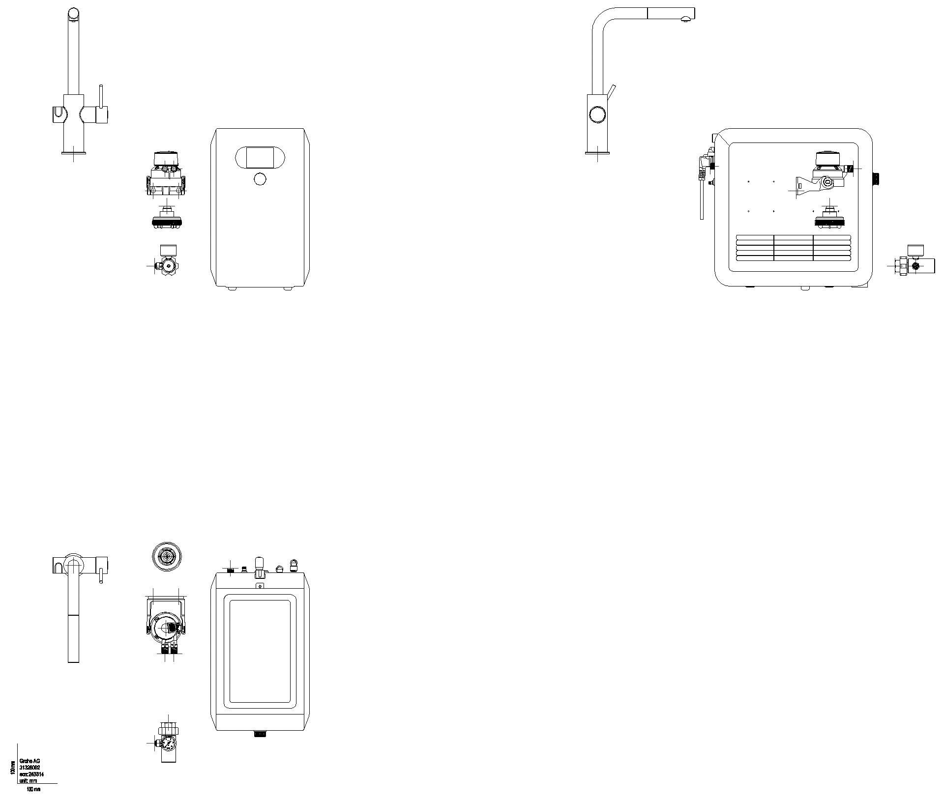 GROHE EHM-Set GROHE Blue Professional 31326_2 L-Ausl. azb. BT/WIFI supersteel