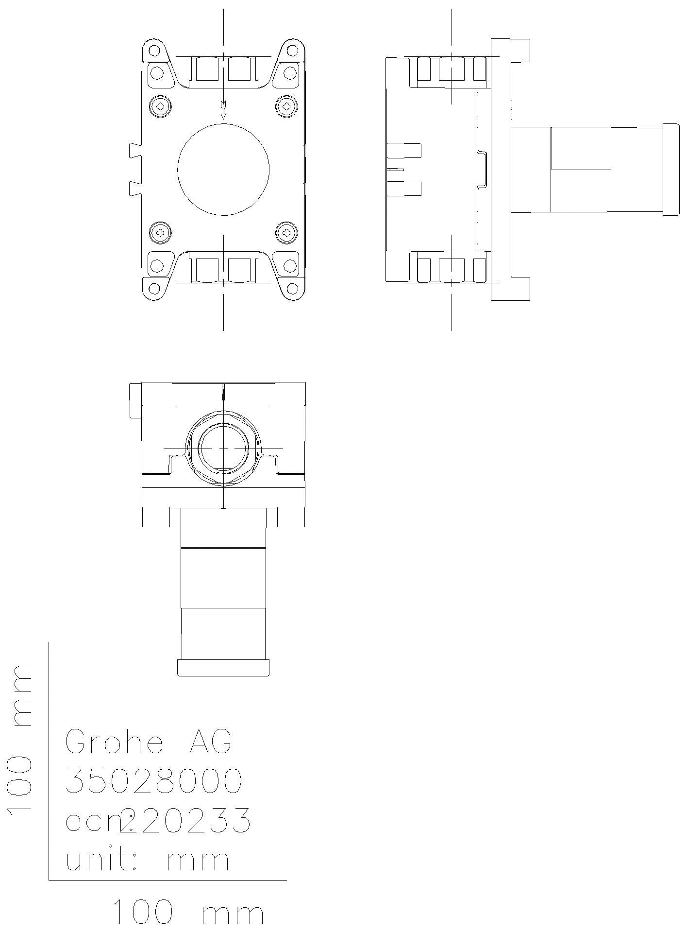GROHE Einbaubox Rapido C 35028 1-fach UP- Ventil für Fertigmontageset