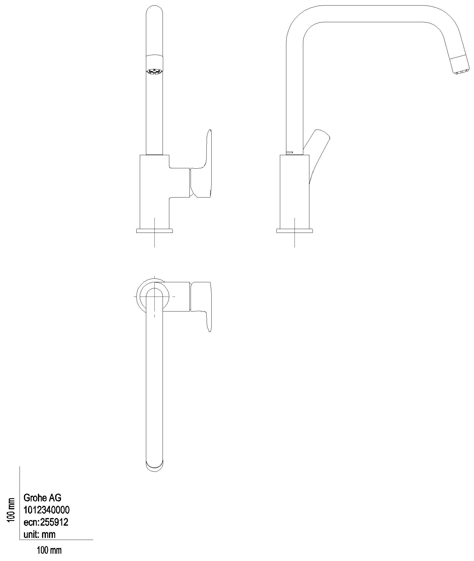 GROHE - GROHE EH-SPT-Batterie Eurosmart 101234 Niederdruck hoher Auslauf chrom