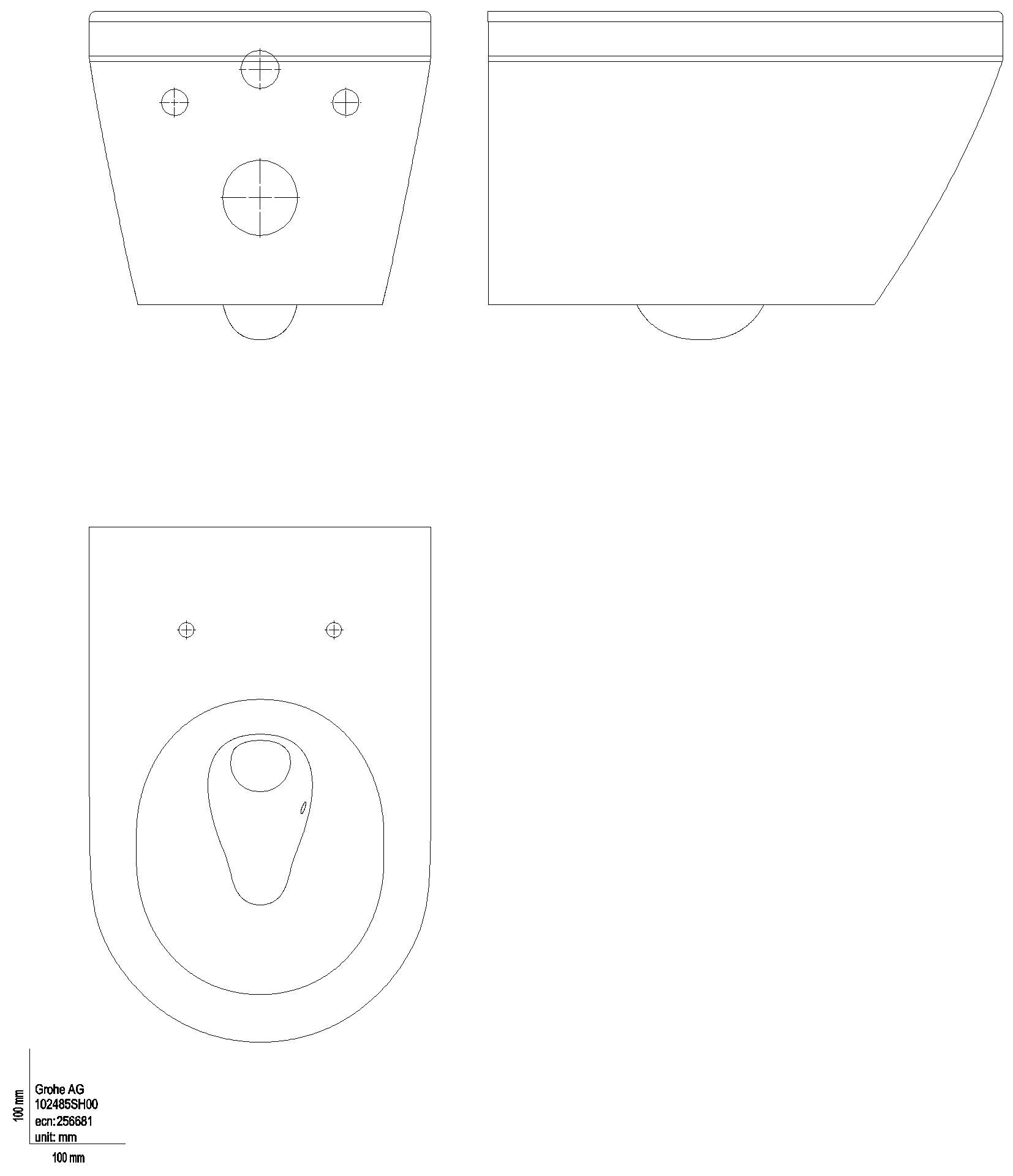 GROHE Wand-Tiefspül-WC Euro Keramik 102485 Abgang waagerecht alpinweiß