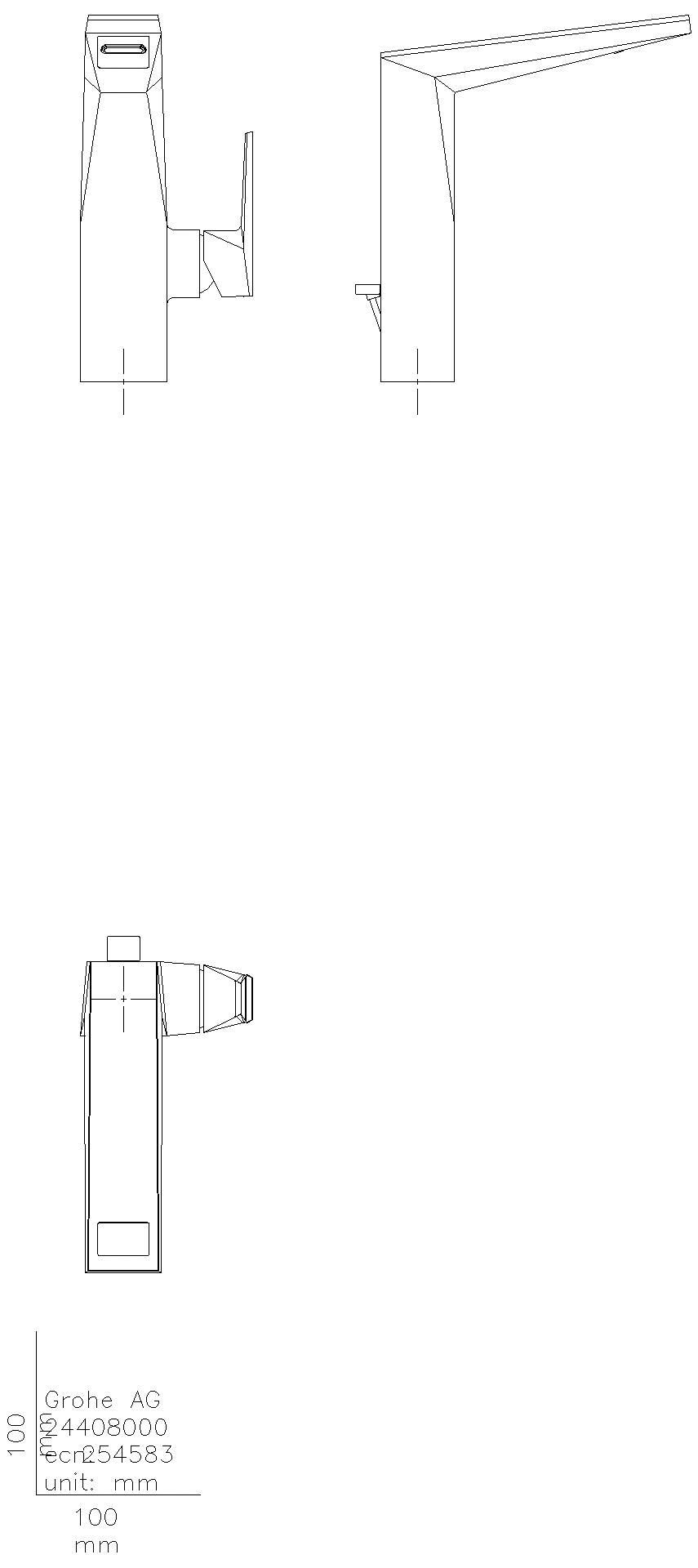 GROHE EH-WT-Batterie Allure Brilliant PC 24408 L-Size Griff WA-Caesarstone chrom