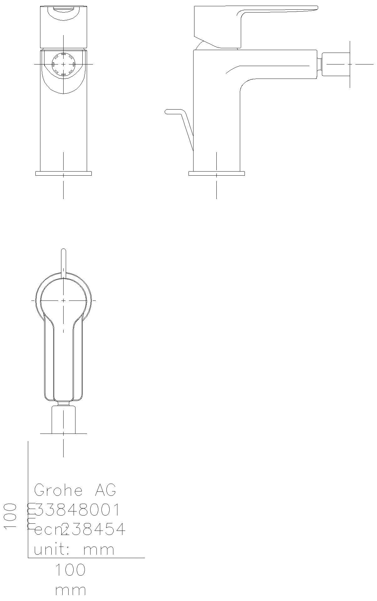 GROHE EH-Bidetbatterie Lineare 33848_1 Einlochmontage supersteel