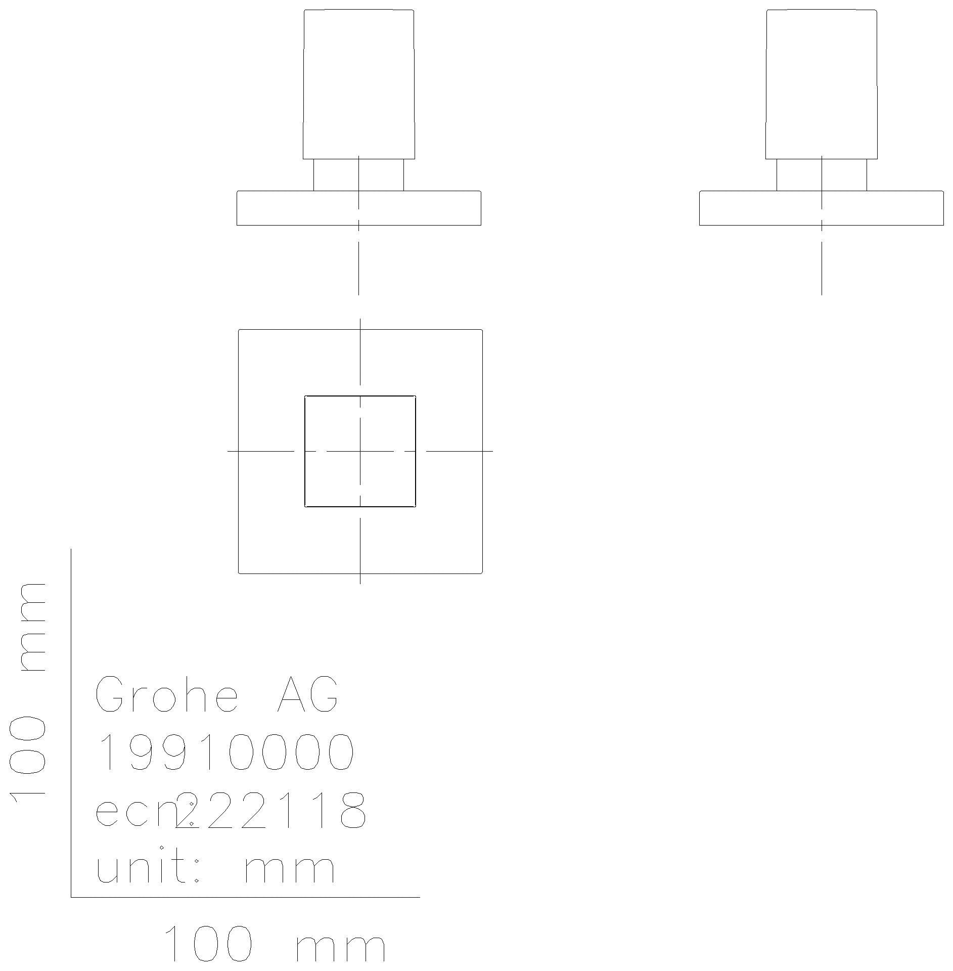 GROHE UP-Ventil Oberbau Eurocube 19910 verstellbar 20 - 80mm chrom