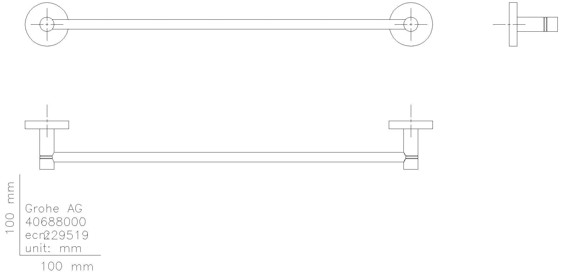 GROHE Badetuchhalter Essentials 40688_1 450mm hard graphite gebürstet