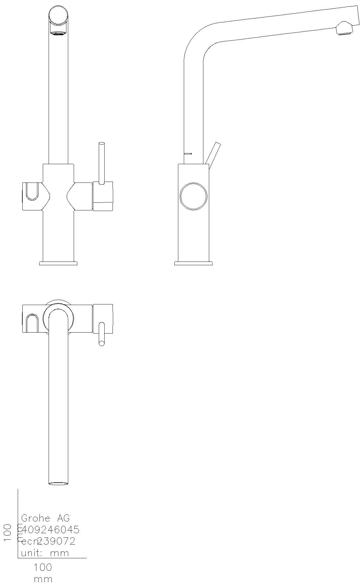 GROHE Armatur und Boiler GROHE Red Duo 30325_1 L-Size L-Auslauf supersteel