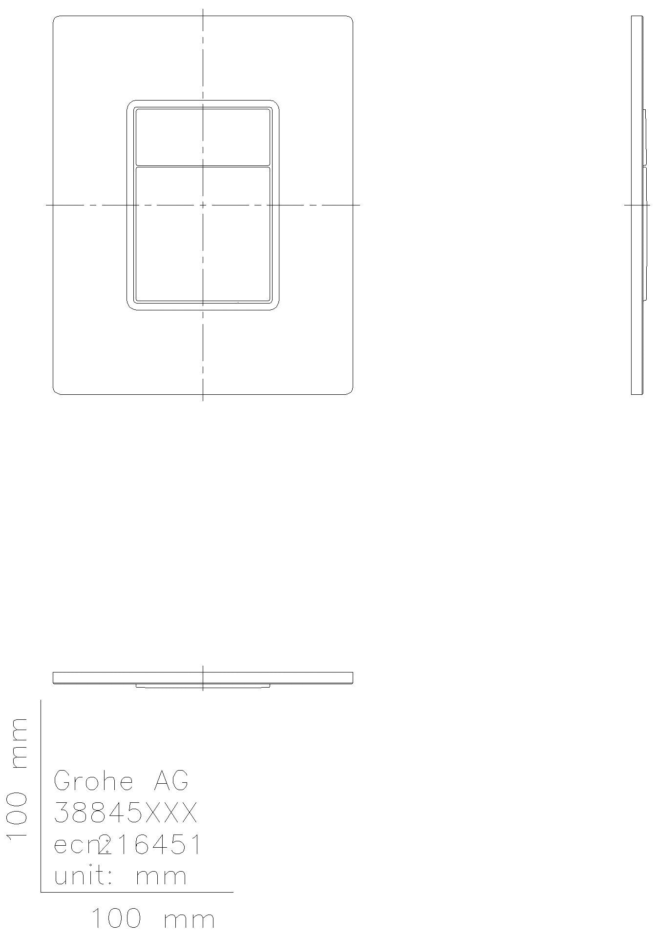 GROHE WC-Betätigung Skate Cosmop. 38845 Glasoberfläche chrom/daVinci weiß