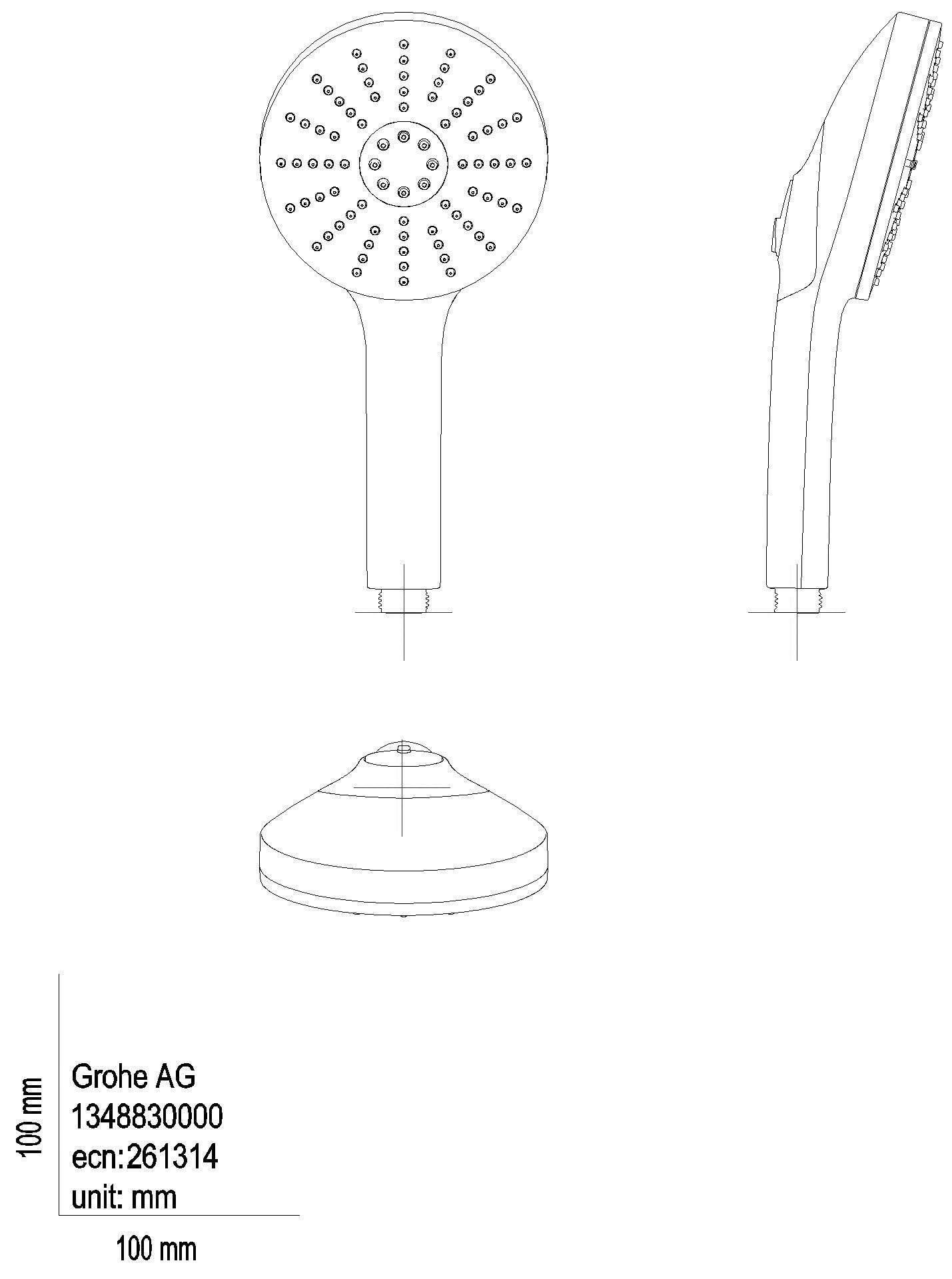 GROHE Handbrause Euphoria 120 134883 3 Strahlarten 5,5 l/min supersteel