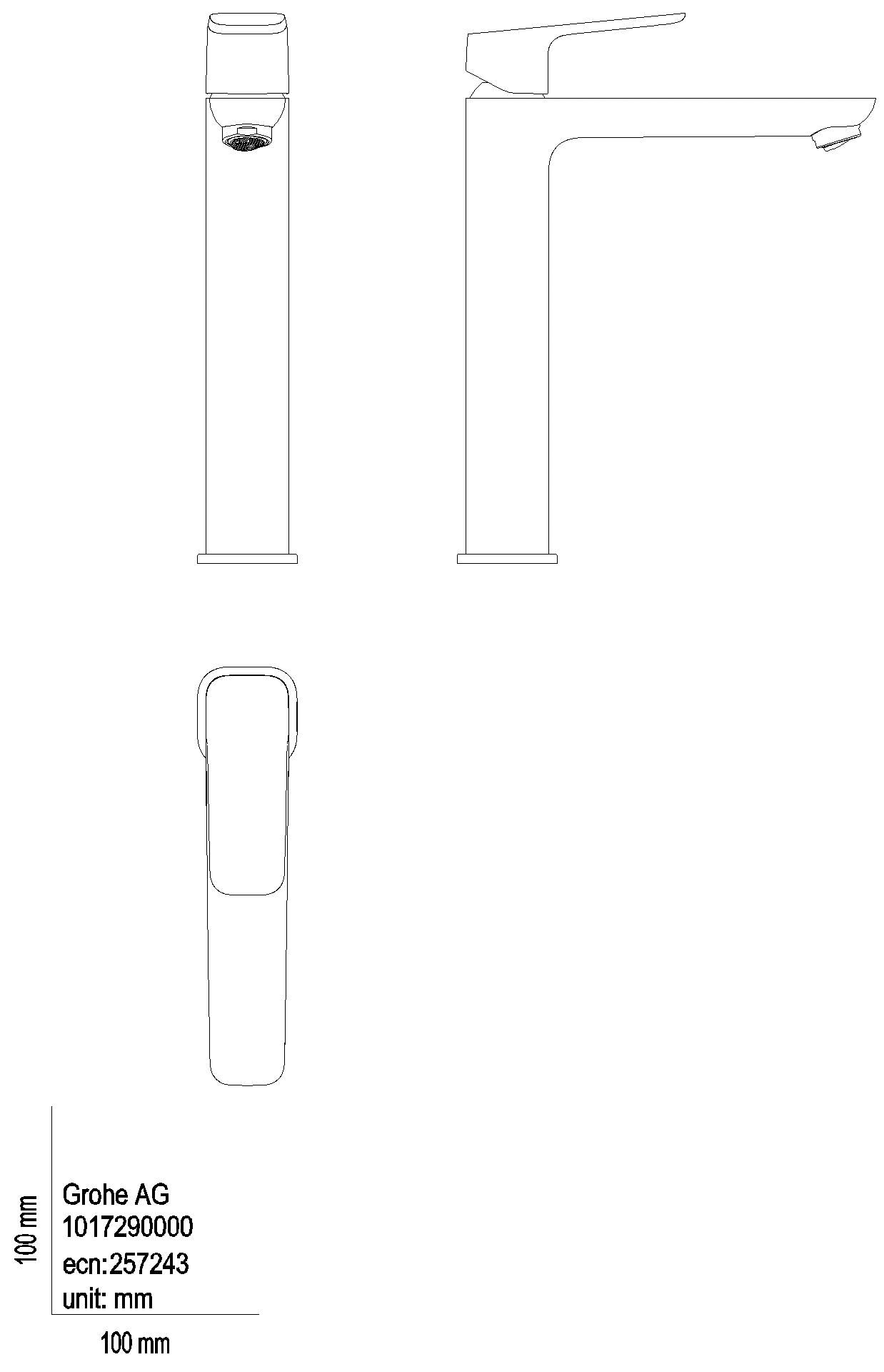GROHE EH-Waschtischbatterie Cubeo 101729 XL-Size glatter Körper chrom