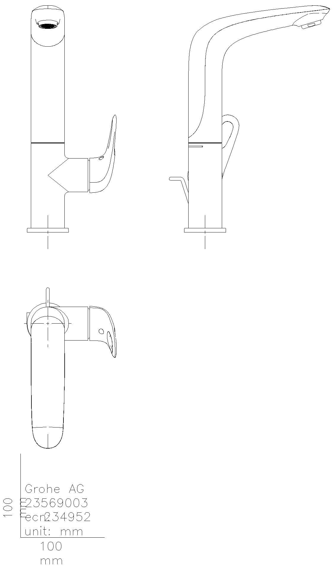 GROHE EH-WT-Batterie Eurostyle 23569_3 L-Size Zugstangen-Ablaufgarnitur chrom