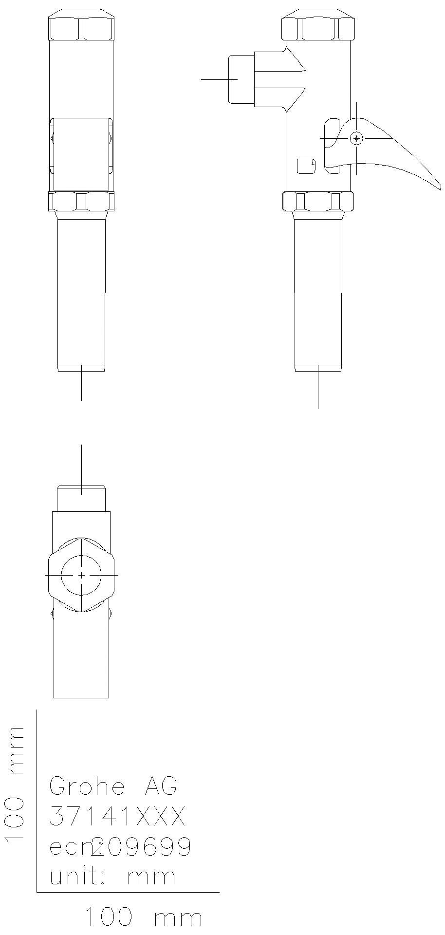 GROHE Voll-Automatic-Spüler DAL 37141 DN 20 für WC Aufputz aus Messing chrom