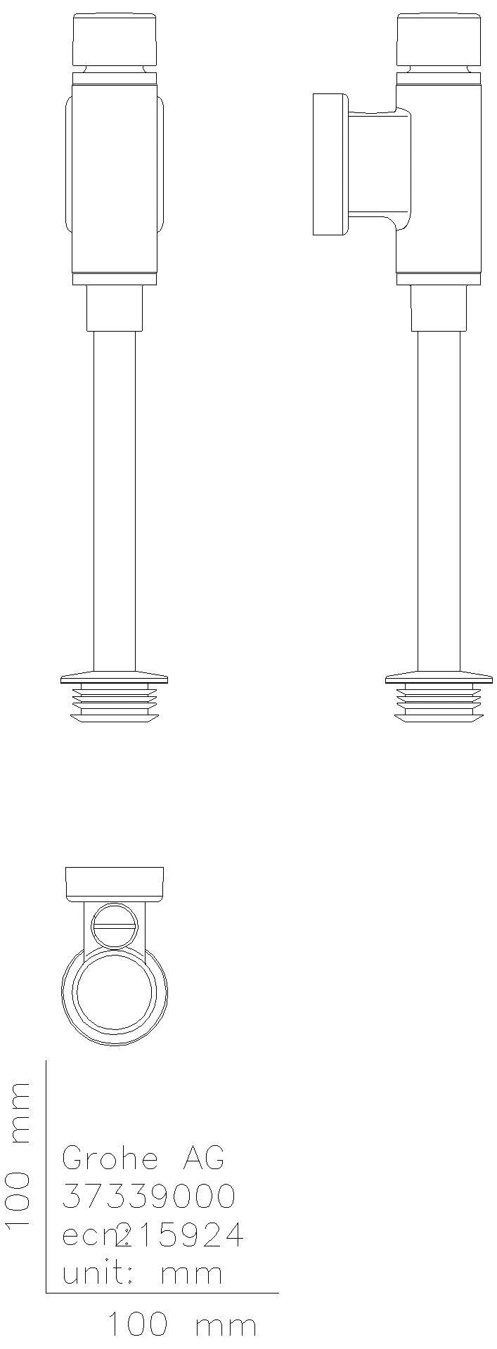GROHE Urinal-Druckspüler Rondo 37339 mit integrierter Vorabsperrung chrom