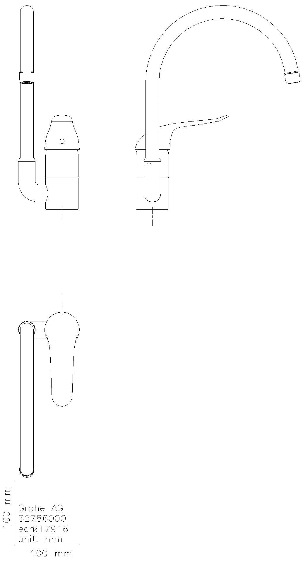 GROHE EH-SPT-Batterie Euroeco Special 32786 hoher Auslauf chrom