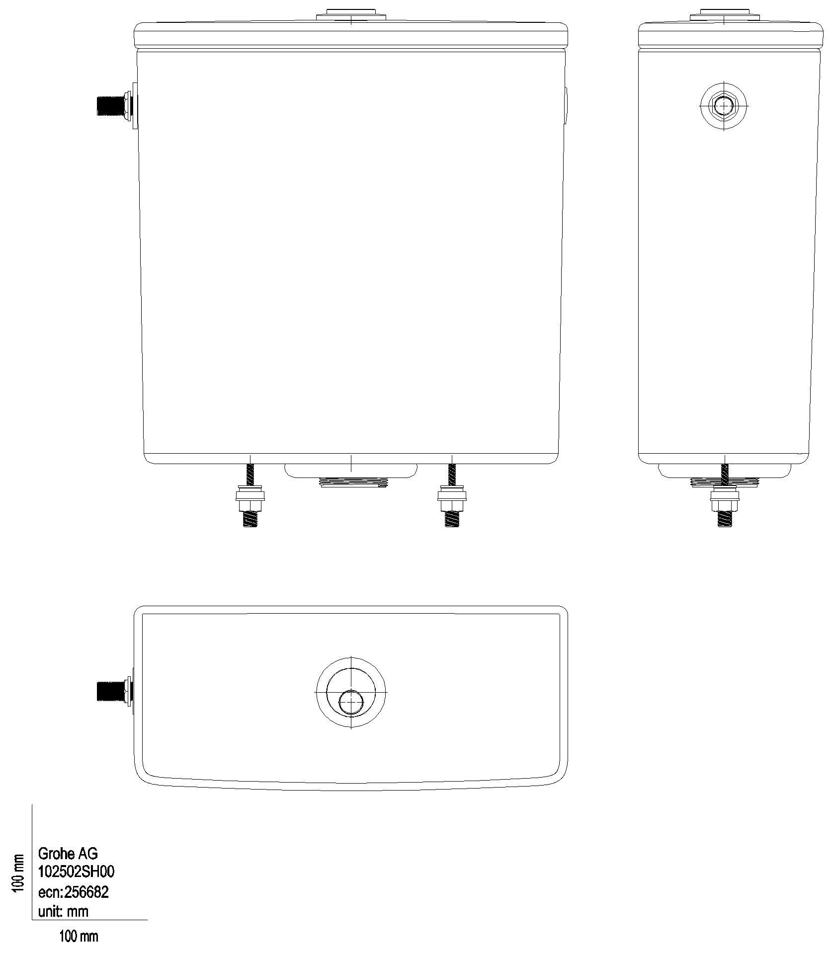 GROHE Aufsatzspülkasten Euro Keramik 102502 Anschl. seitlich/hinten alpinweiß