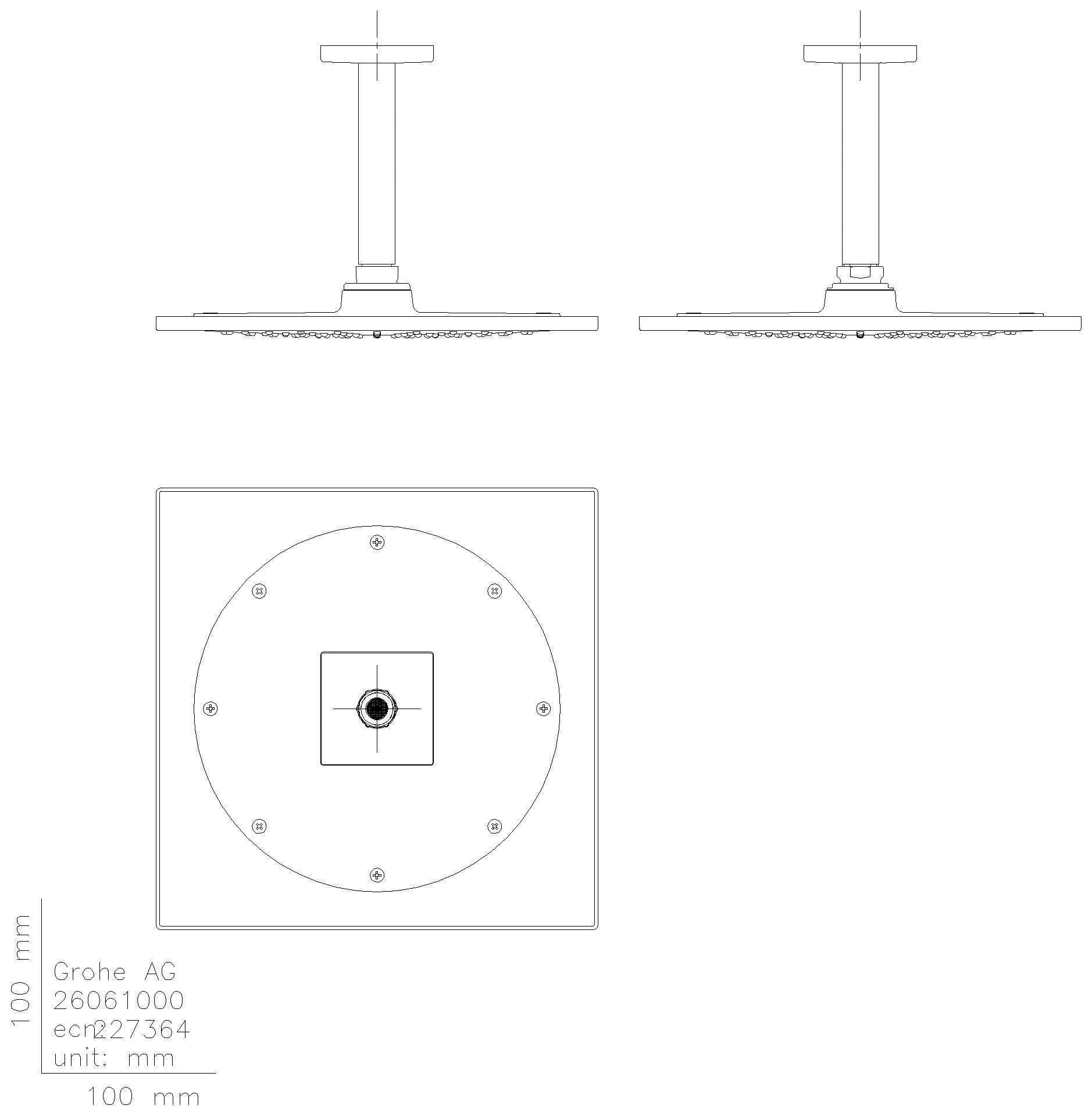 GROHE Kopfbrauseset Rainshower Aqua 10" 26861 DA 142mm 1 Strahl 8l phantom black